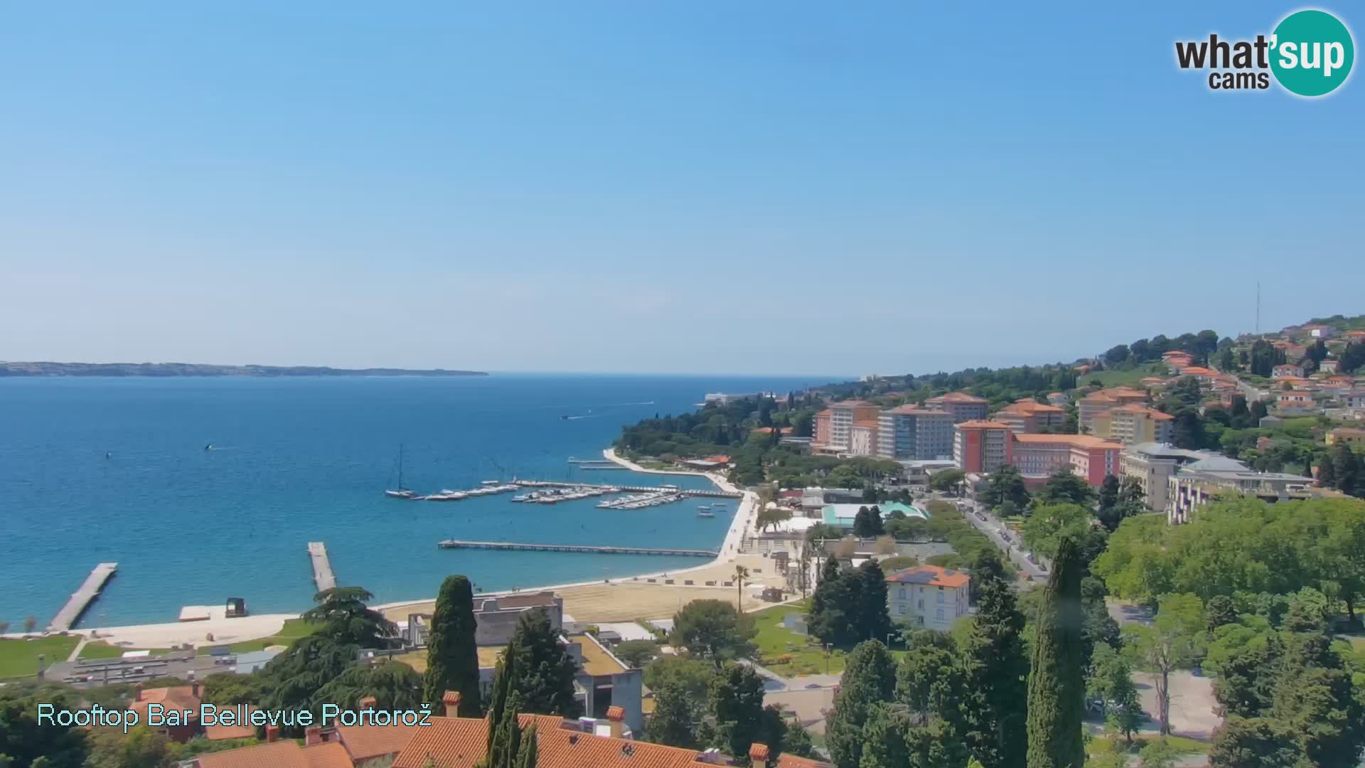 Portorož spletna kamera – pogled z Villa Bellevue
