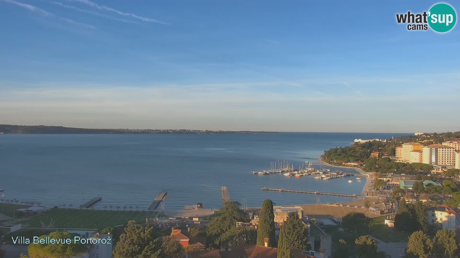 Portorož spletna kamera – pogled z Villa Bellevue