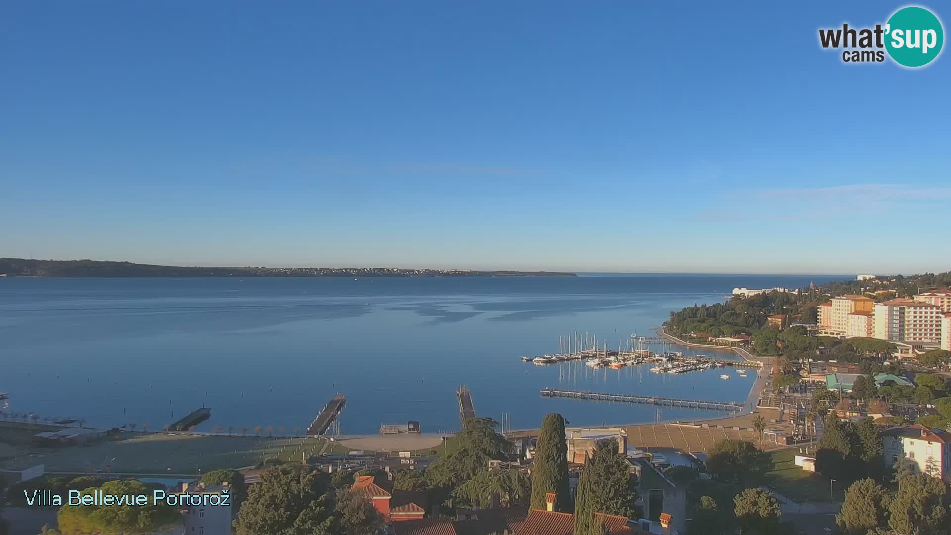 Portorož spletna kamera – pogled z Villa Bellevue