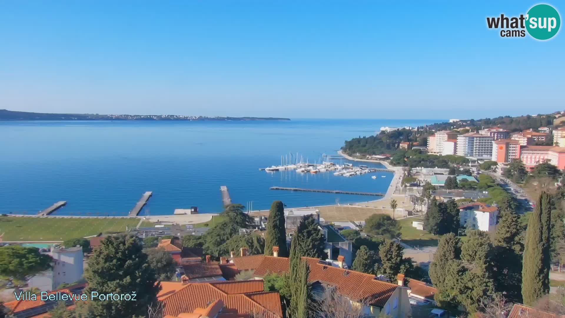 Portorož spletna kamera – pogled z Villa Bellevue