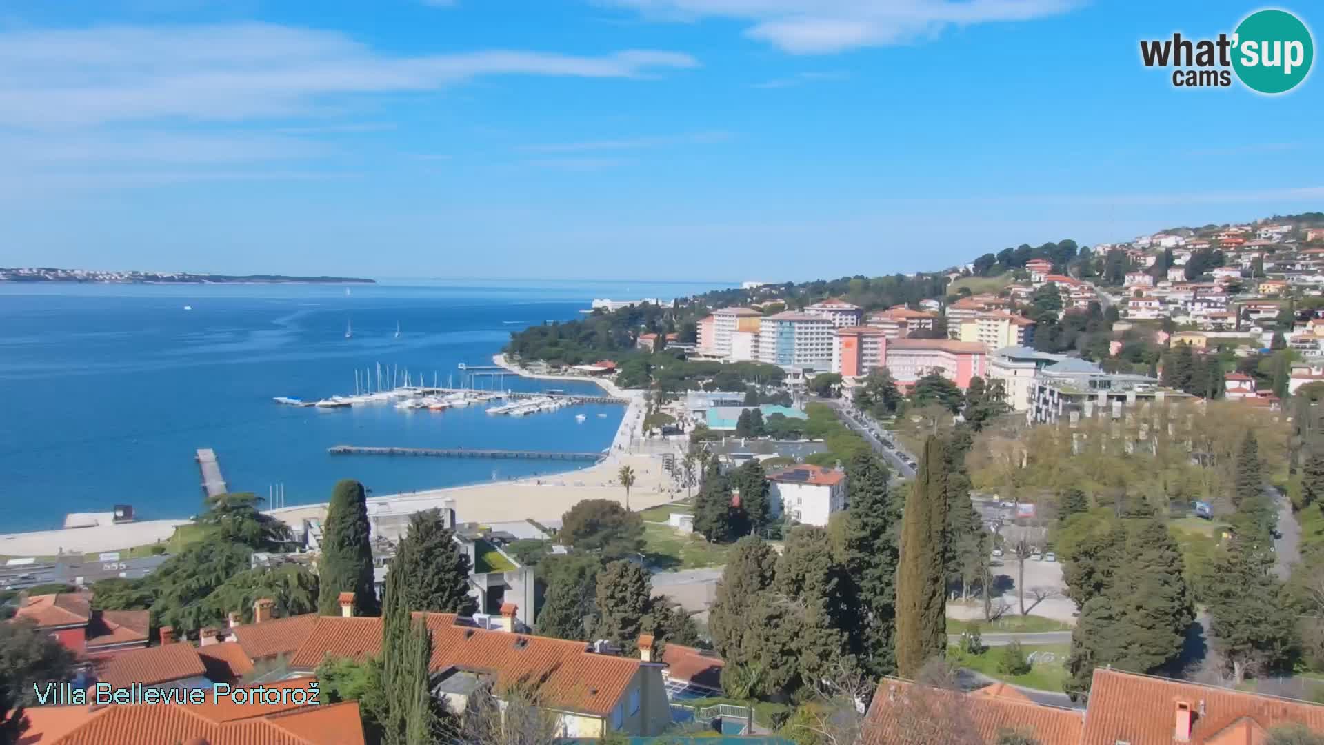 Portorož web kamera – pogled sa Villa Bellevue