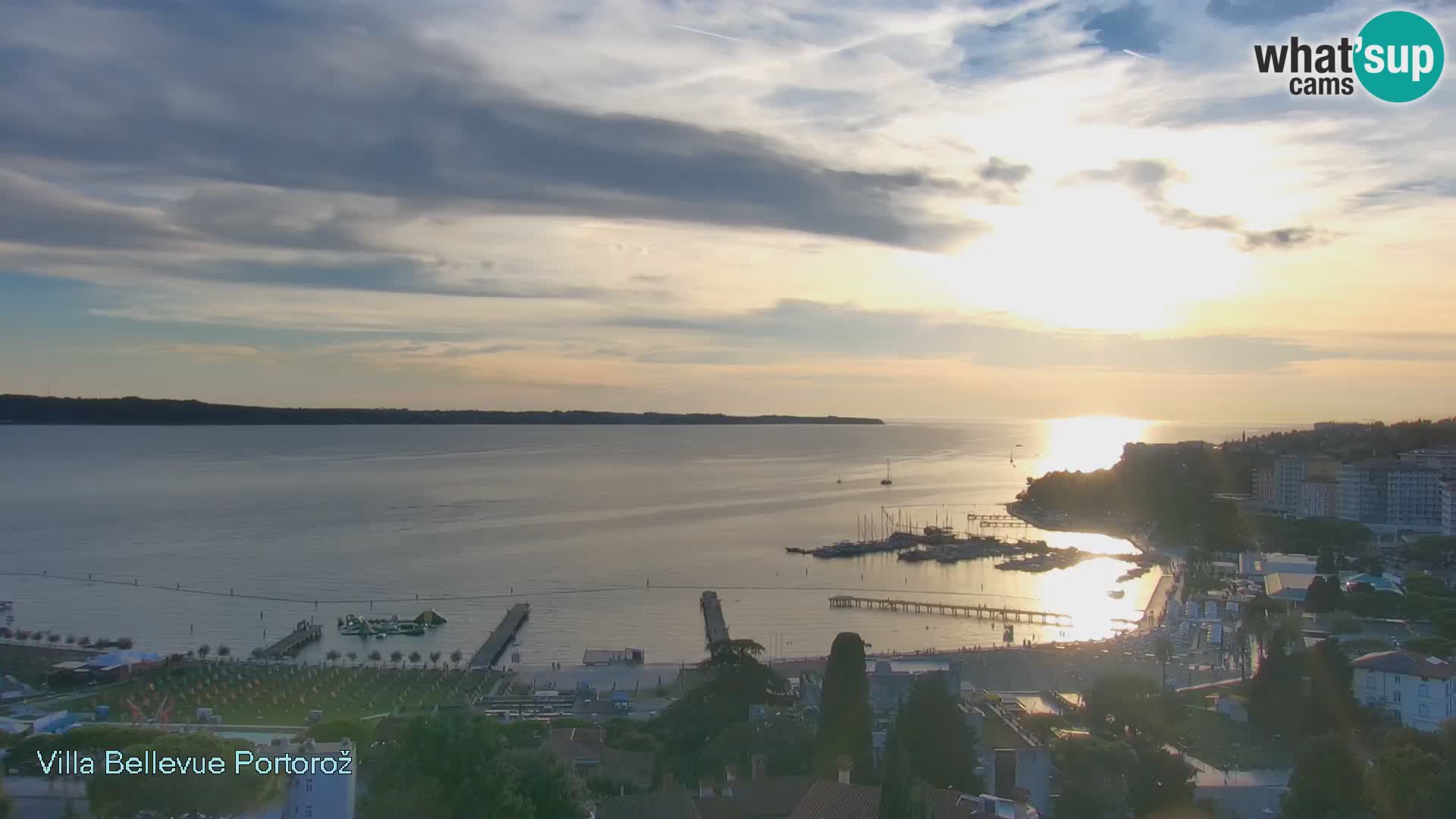 Portorož spletna kamera – pogled z Villa Bellevue
