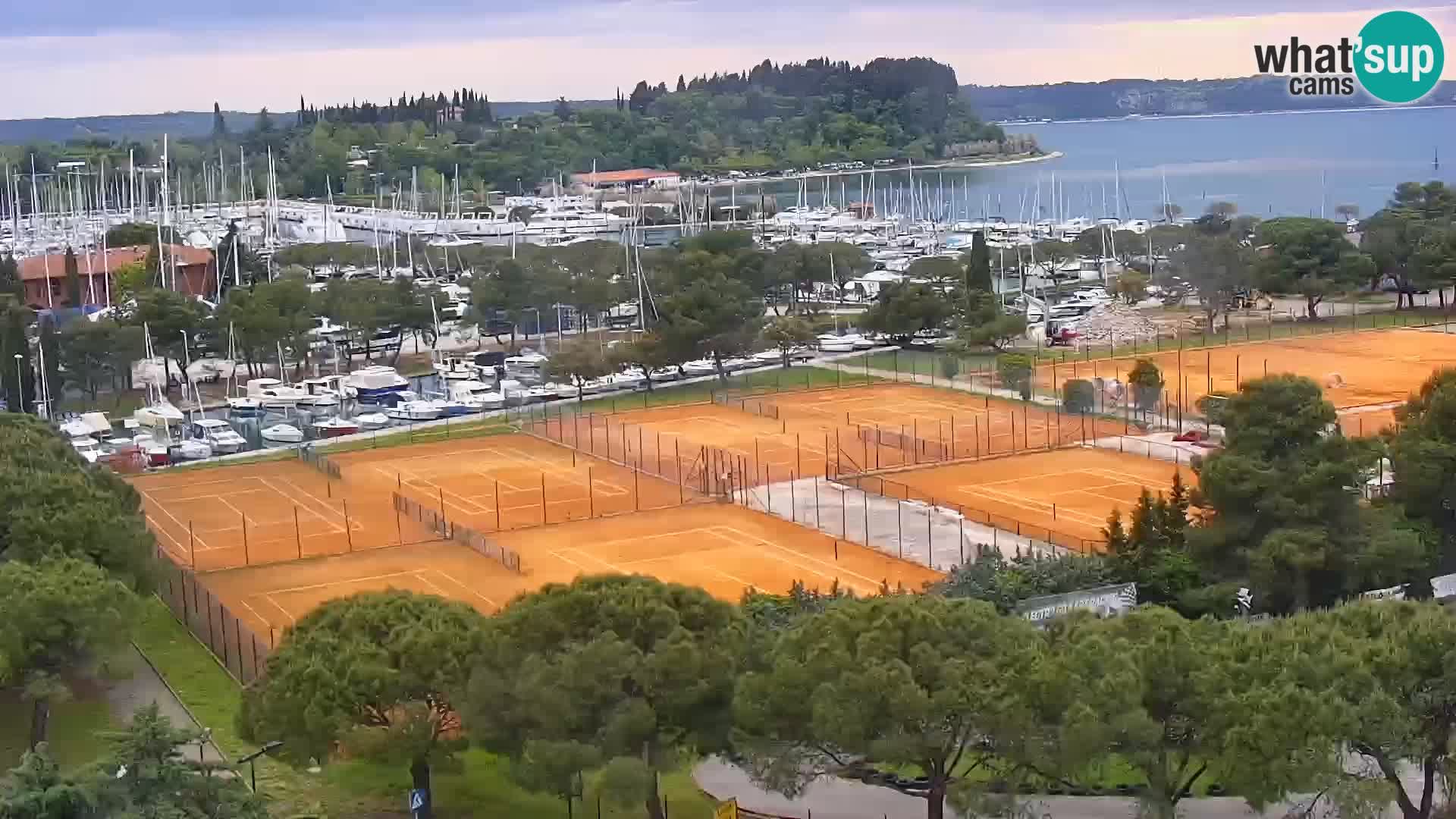Portorož Live Webcam – view of the marina and tennis courts
