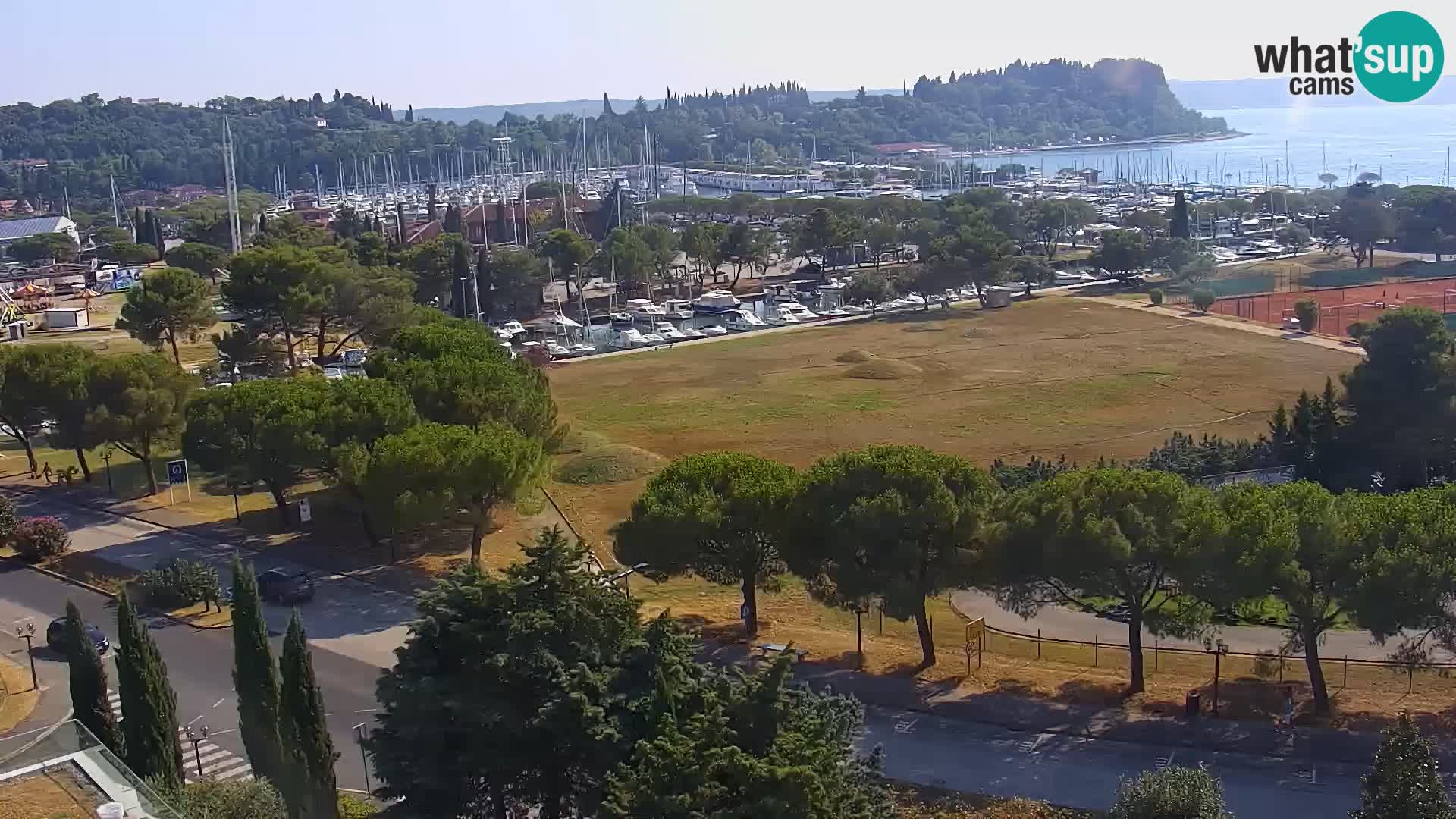 Portorož Live Webcam – view of the marina and tennis courts