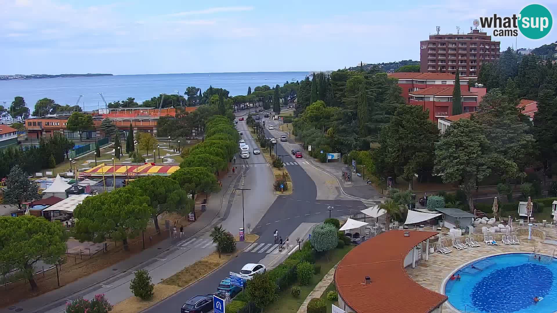 Portorož spletna kamera – pogled na marino in teniška igrišča