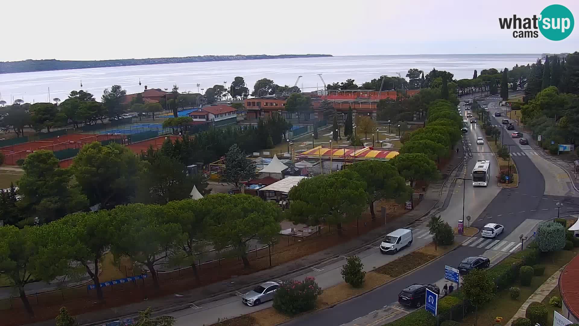 Portorož Webcam – Blick auf den Yachthafen und die Tennisplätze