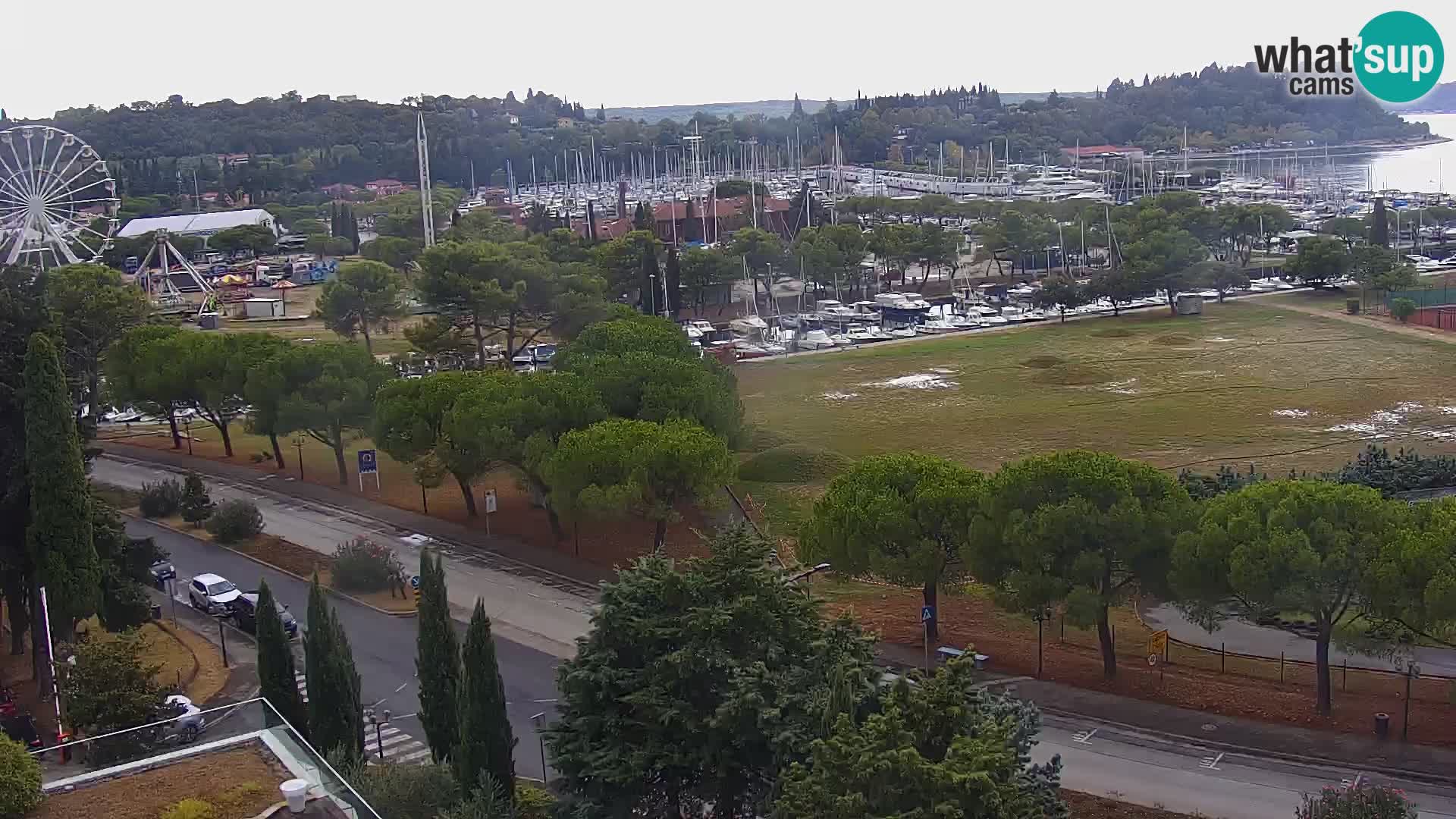 Portorož spletna kamera – pogled na marino in teniška igrišča