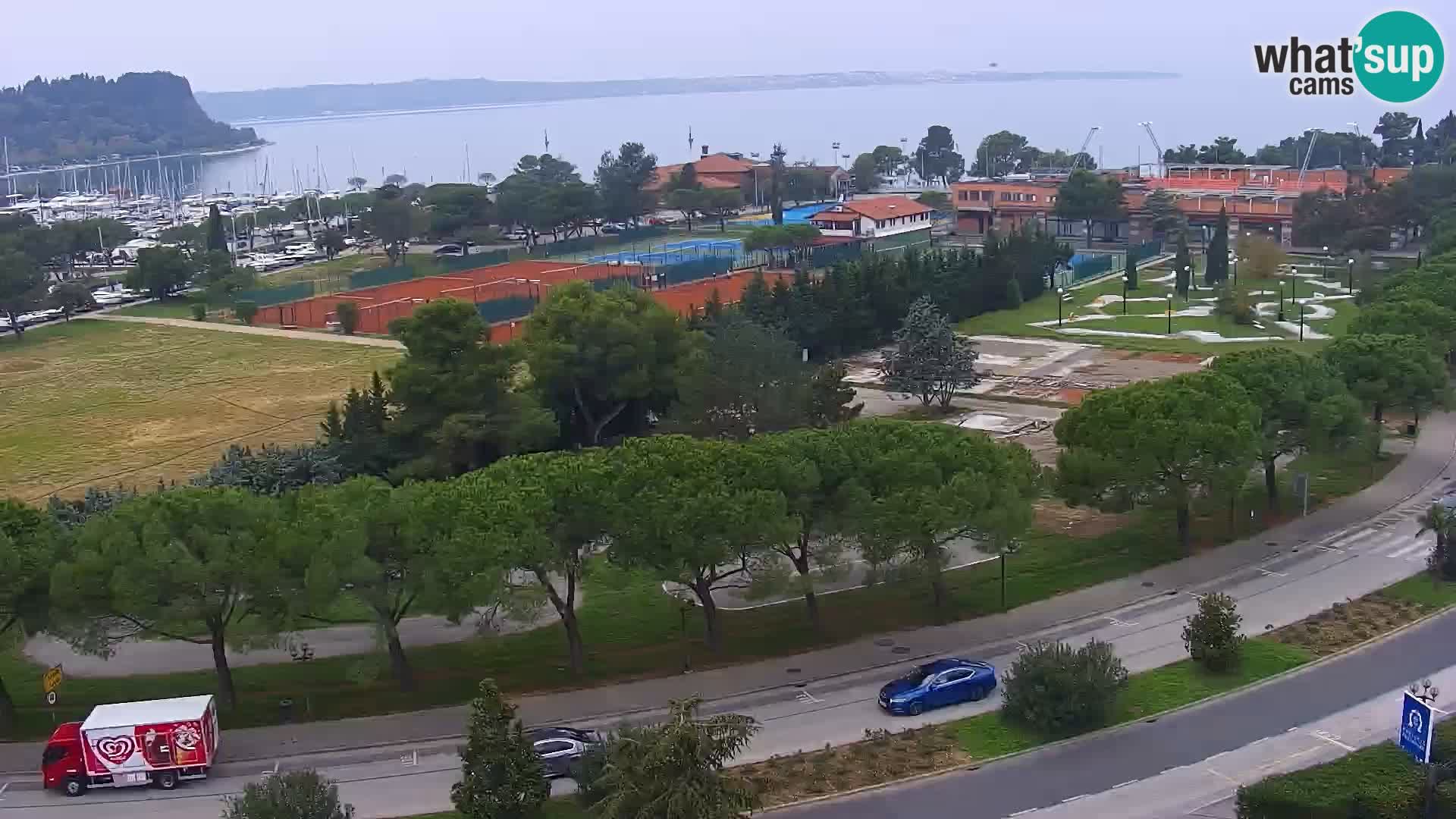 Portorož Live Webcam – view of the marina and tennis courts