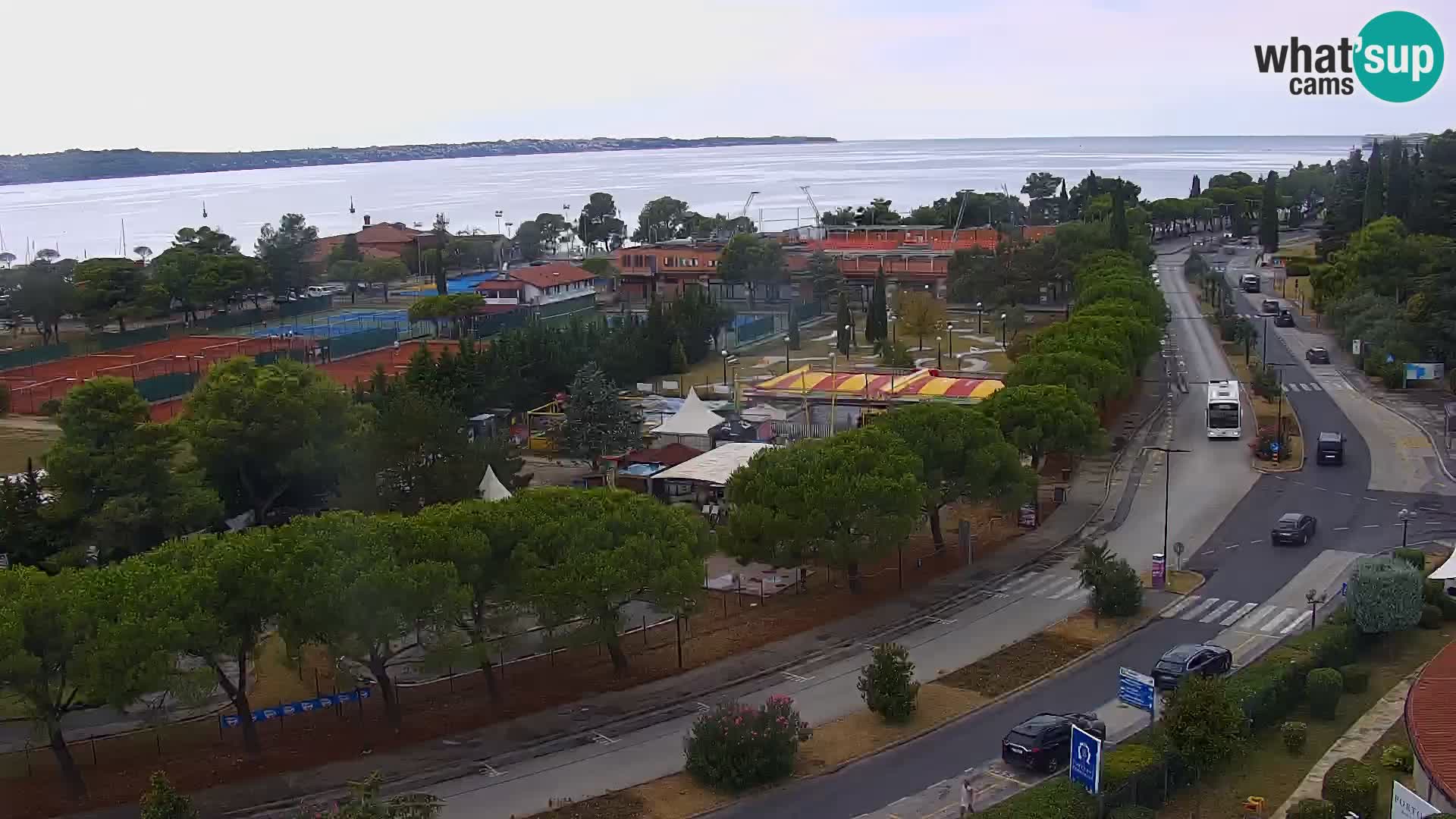 Portorož Live Webcam – view of the marina and tennis courts