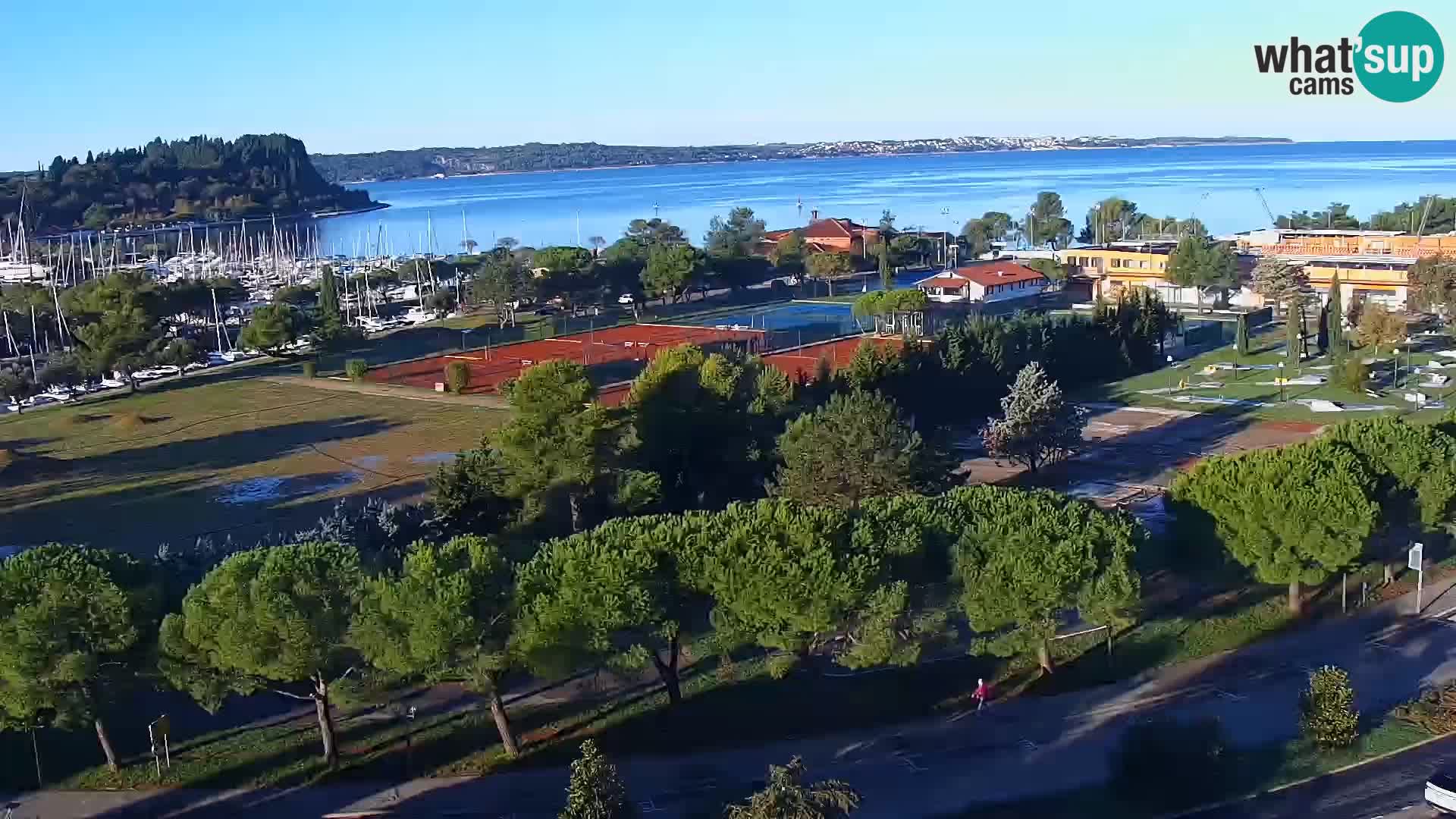 Portorož Live Webcam – view of the marina and tennis courts