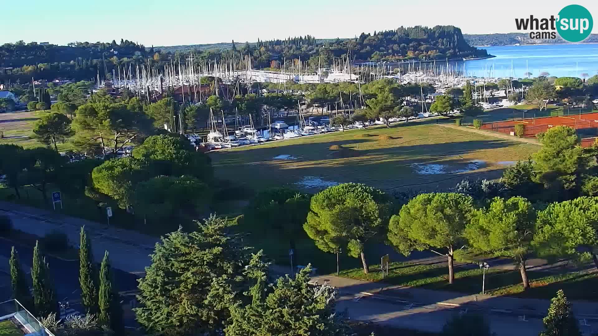 Portorož Live Webcam – view of the marina and tennis courts