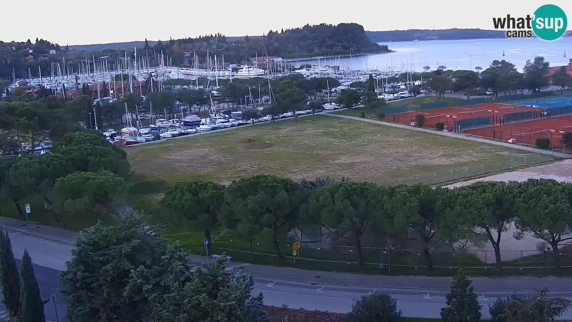 Portorož Live Webcam – view of the marina and tennis courts