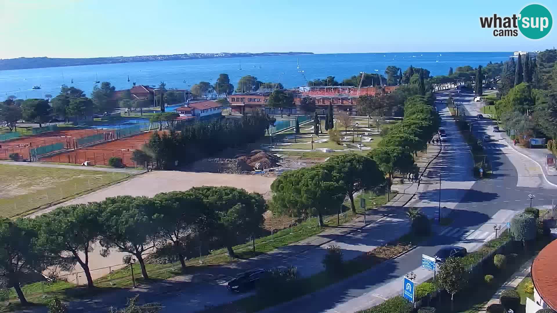 Portorož Live Webcam – view of the marina and tennis courts