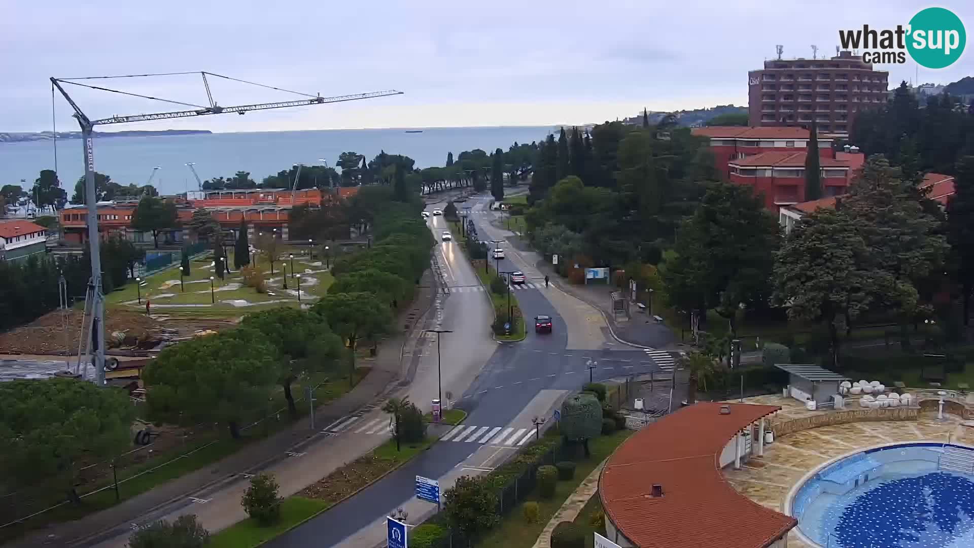 Portorose Live Webcam – vista sulla marina e i campi da tennis