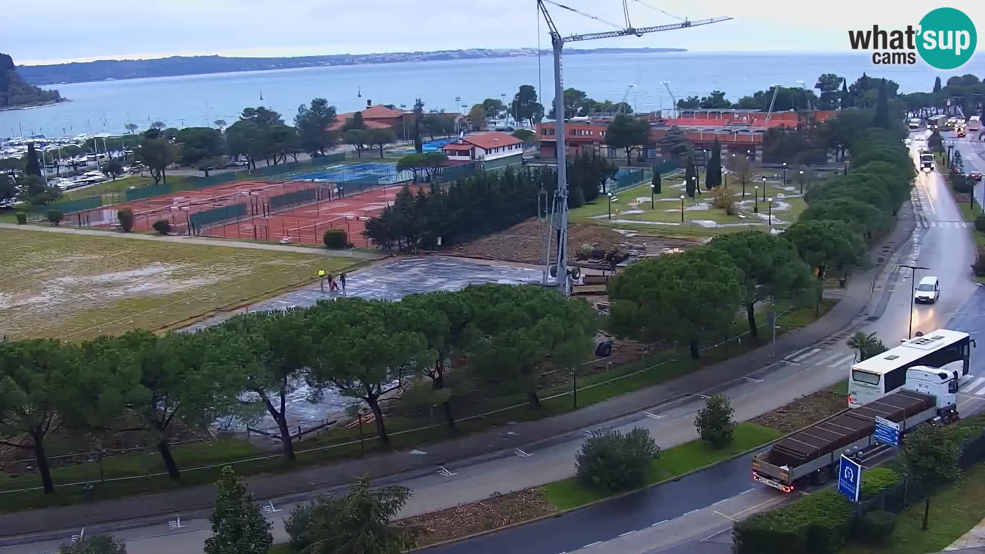 Portorose Live Webcam – vista sulla marina e i campi da tennis