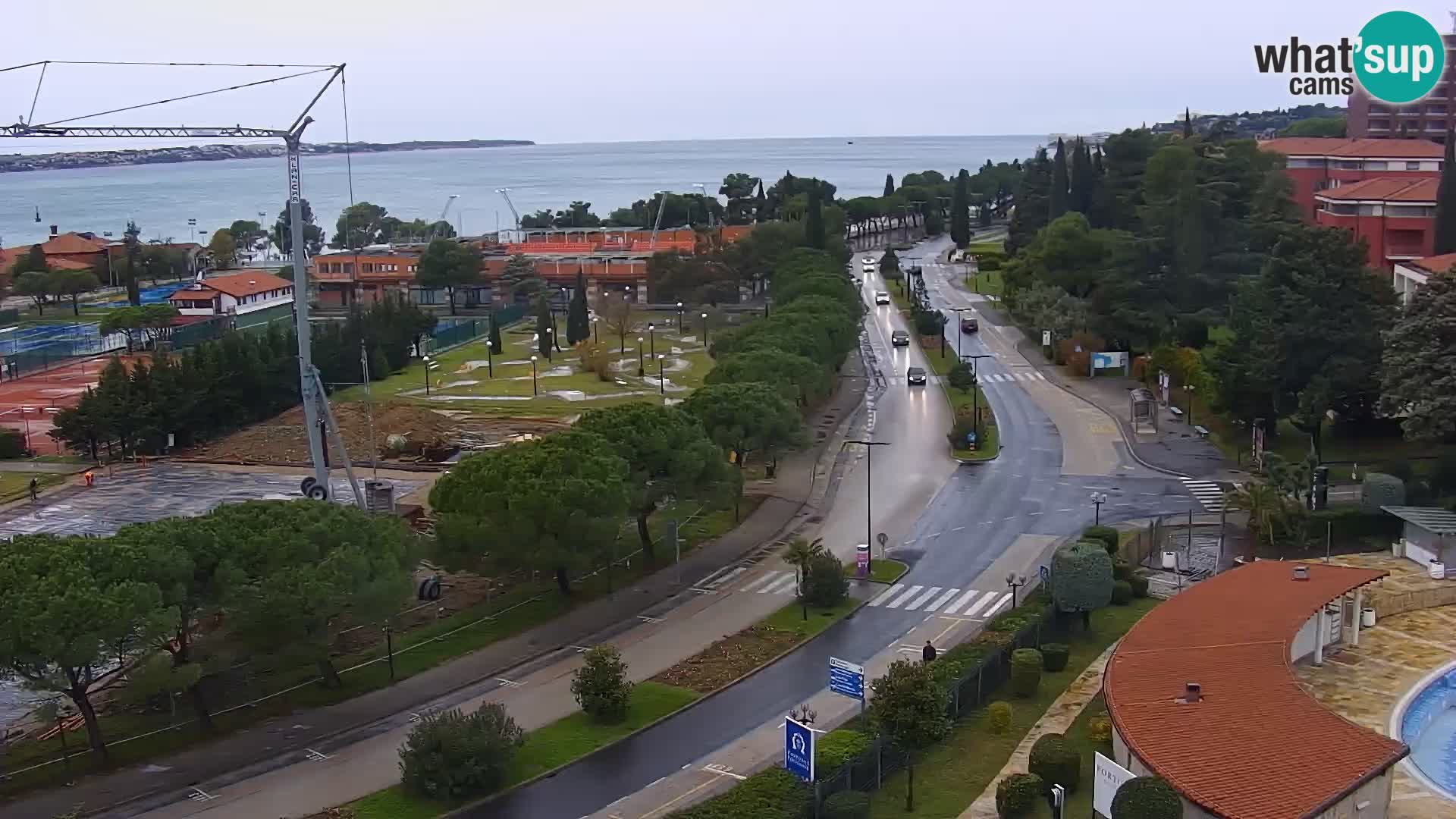 Portorož Webcam – Blick auf den Yachthafen und die Tennisplätze