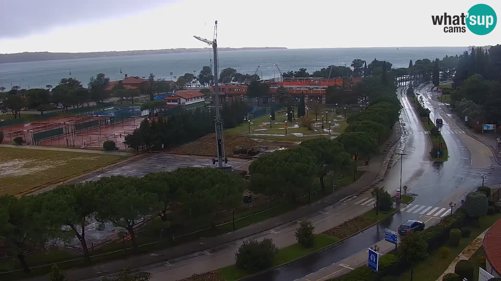 Portorož Webcam – Blick auf den Yachthafen und die Tennisplätze