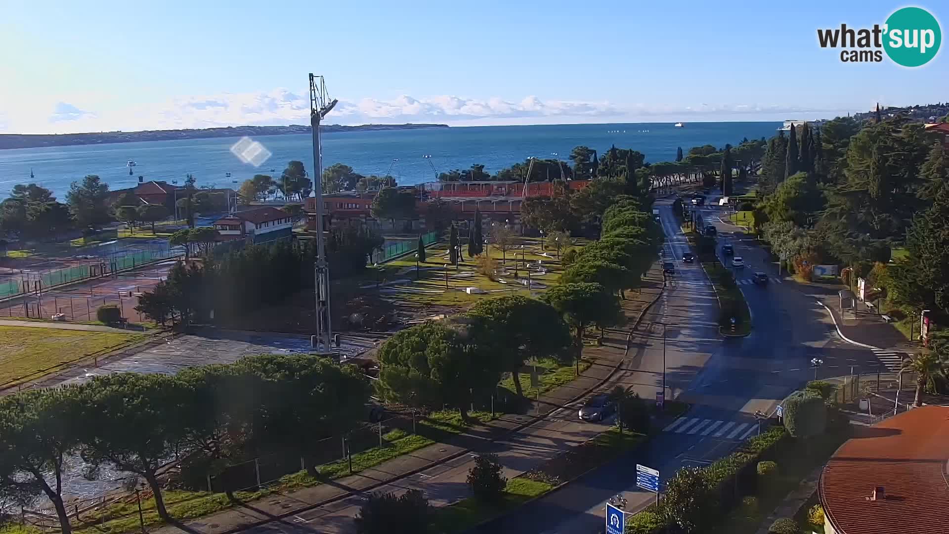 Portorose Live Webcam – vista sulla marina e i campi da tennis