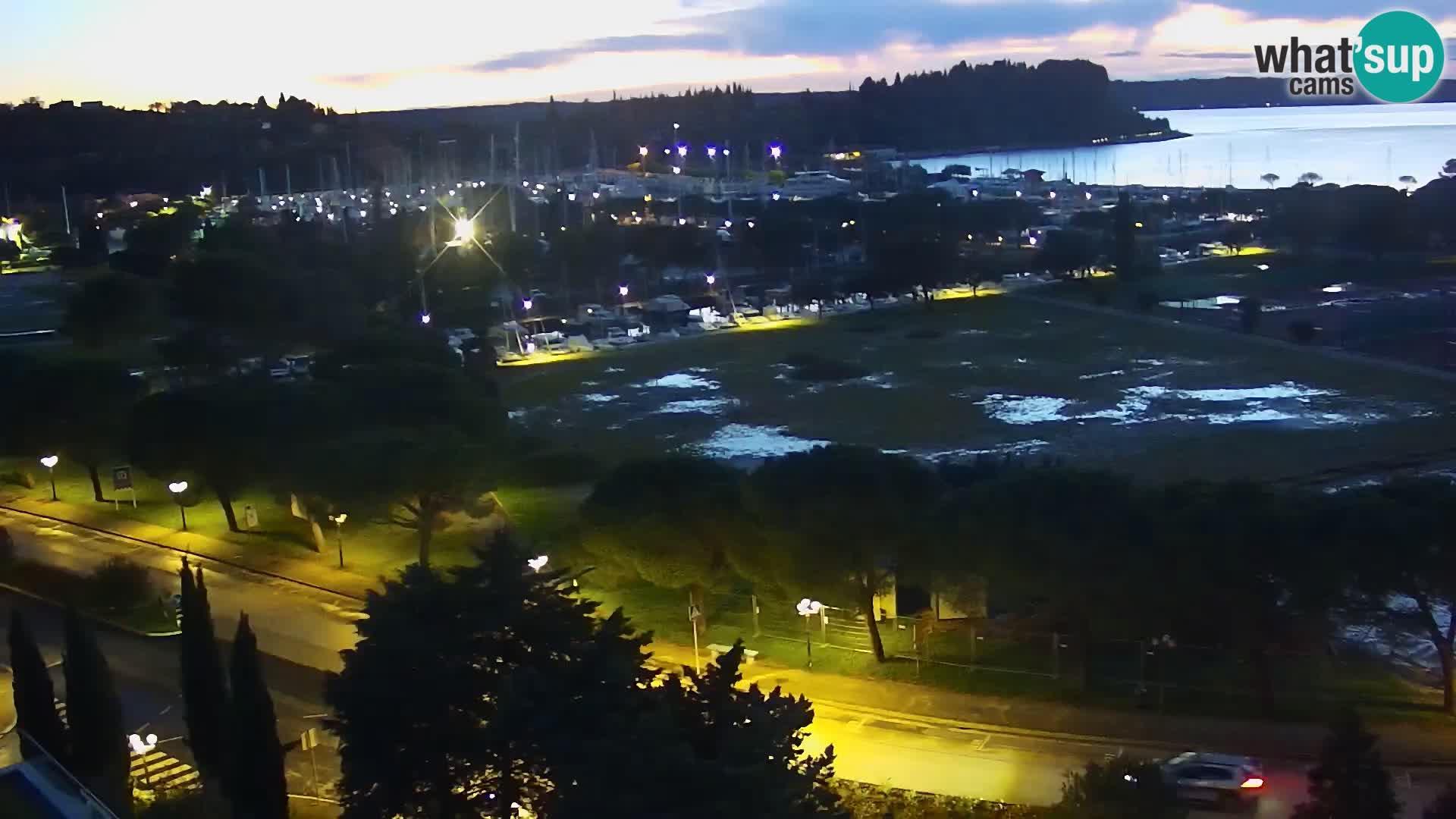 Portorož Webcam – Blick auf den Yachthafen und die Tennisplätze