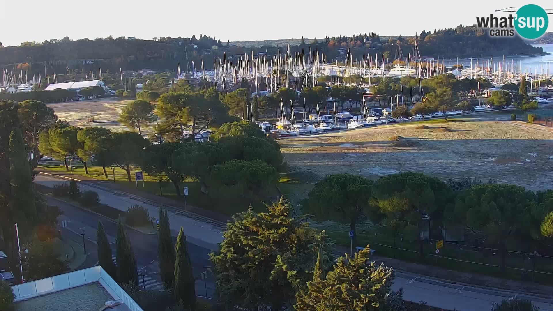 Portorož Webcam – Blick auf den Yachthafen und die Tennisplätze