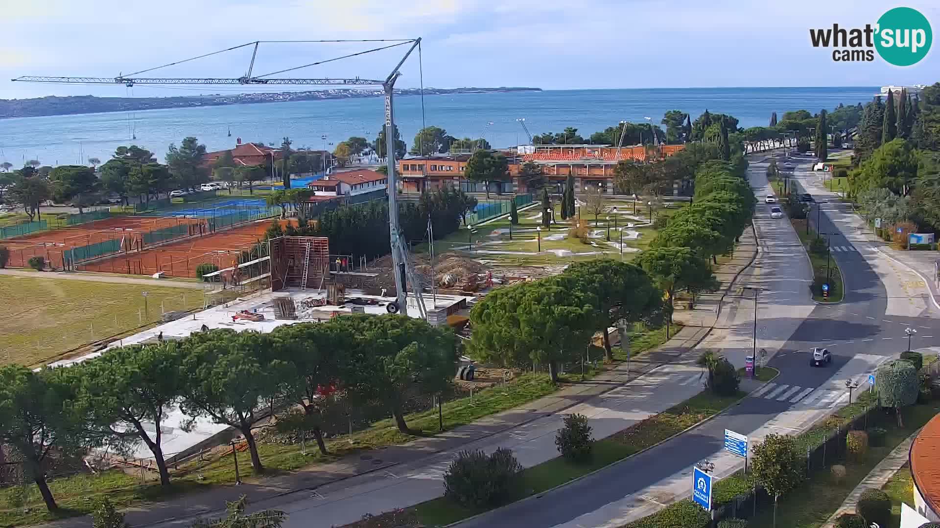 Portorož Webcam – Blick auf den Yachthafen und die Tennisplätze