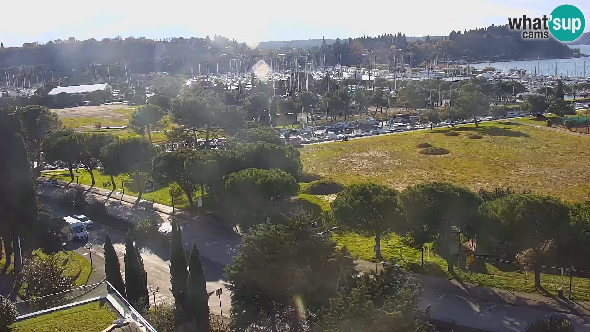 Portorož Webcam – Blick auf den Yachthafen und die Tennisplätze