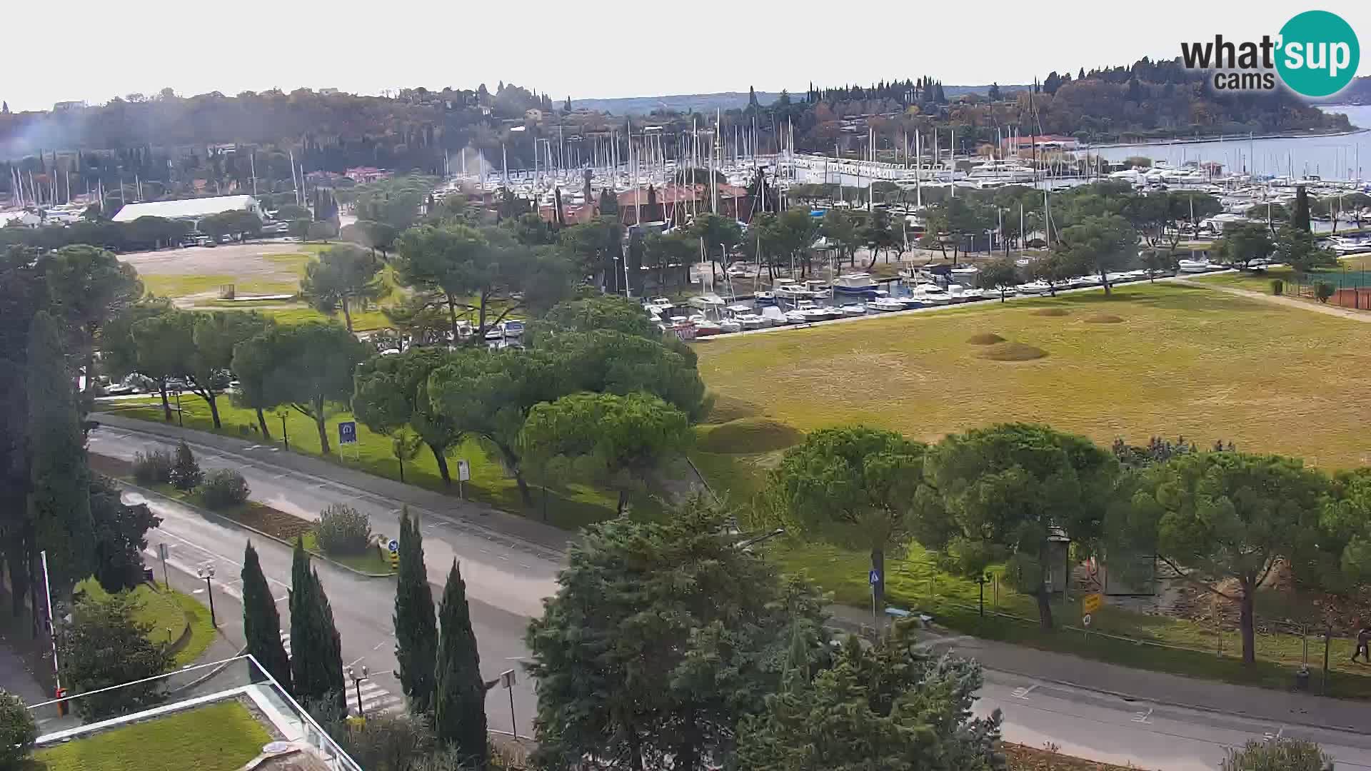 Portorož Webcam – Blick auf den Yachthafen und die Tennisplätze