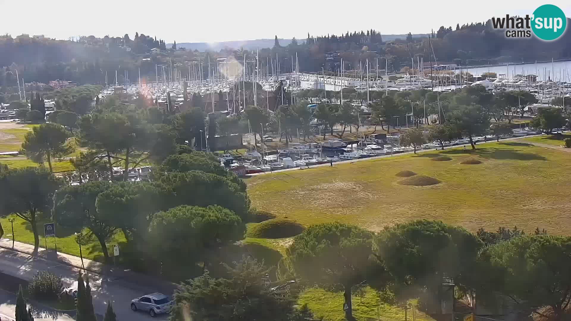 Portorož Webcam – Blick auf den Yachthafen und die Tennisplätze