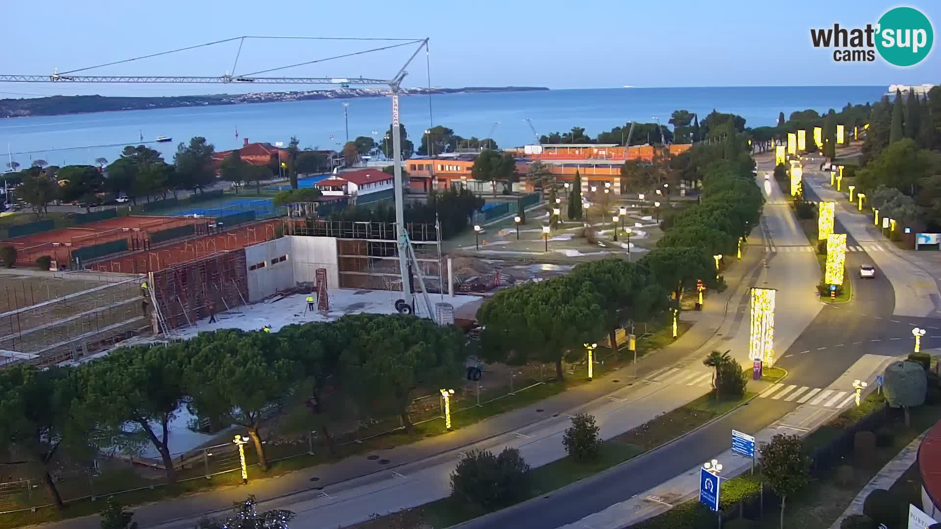 Portorož Webcam – Blick auf den Yachthafen und die Tennisplätze