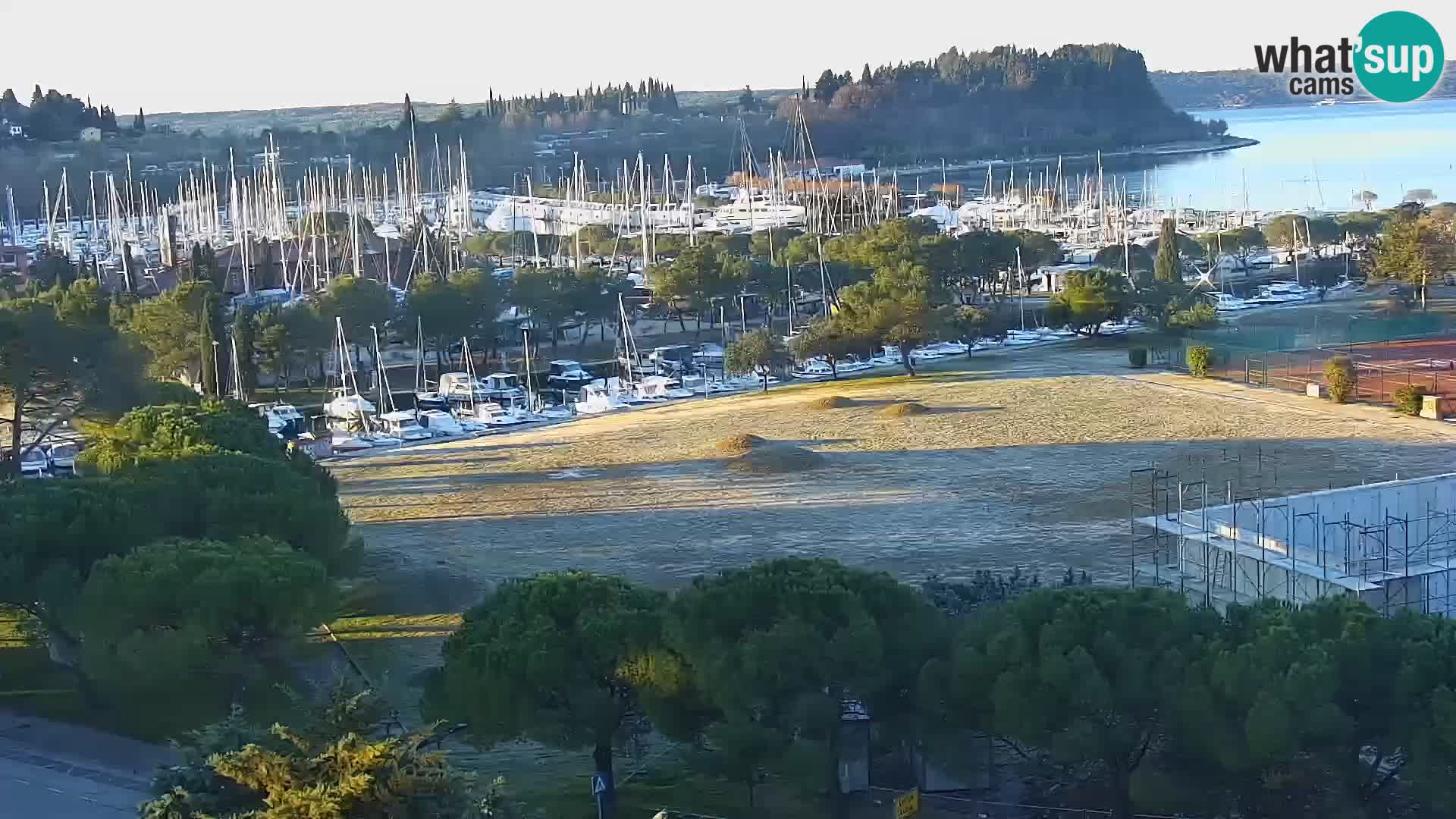 Portorož Live Webcam – view of the marina and tennis courts