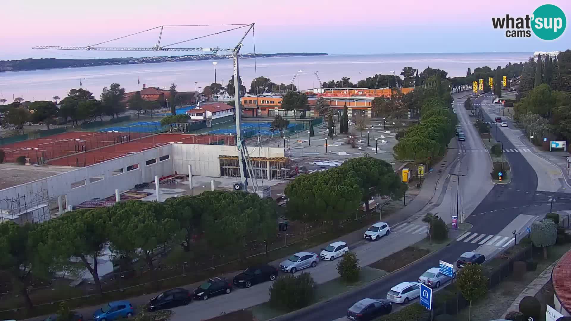 Portorož Live Webcam – view of the marina and tennis courts