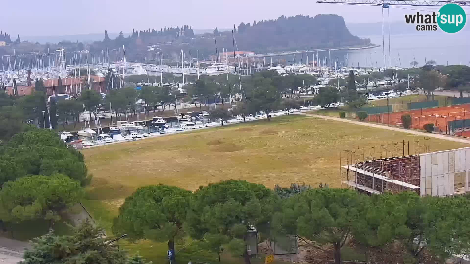 Portorož Webcam – Blick auf den Yachthafen und die Tennisplätze