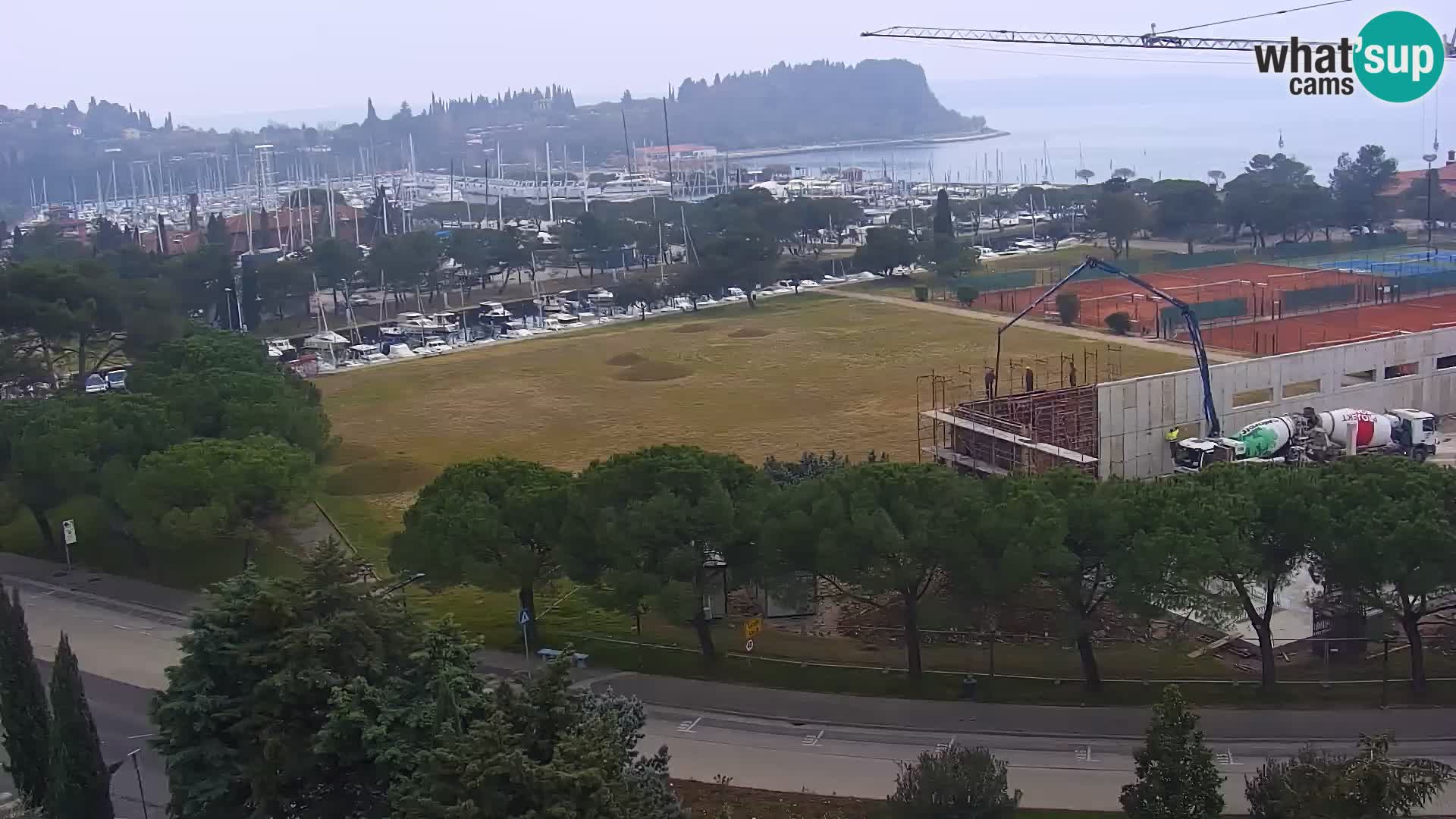 Portorose Live Webcam – vista sulla marina e i campi da tennis