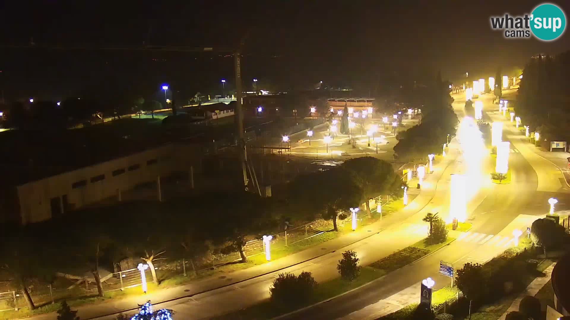 Portorož camera en vivo – vista del puerto deportivo y las canchas de tenis