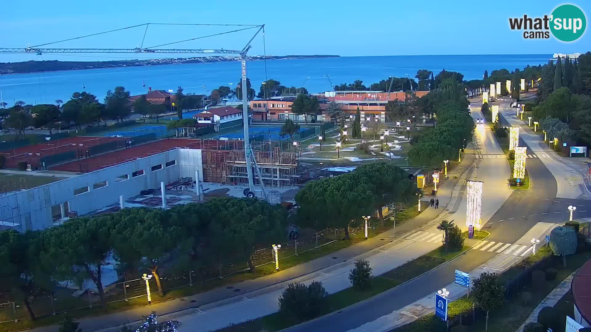 Portorož Webcam – Blick auf den Yachthafen und die Tennisplätze