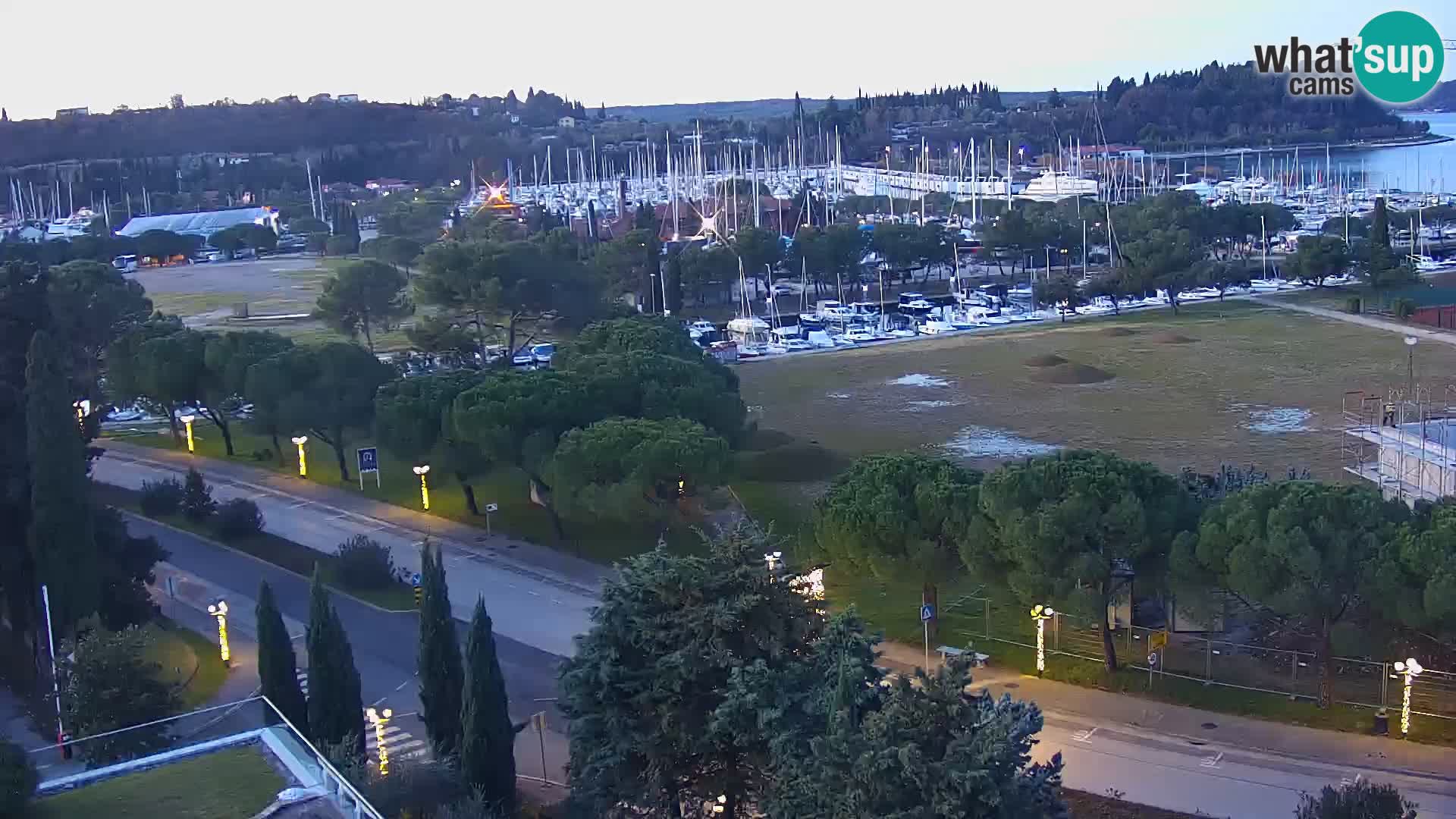 Portorož Live Webcam – view of the marina and tennis courts