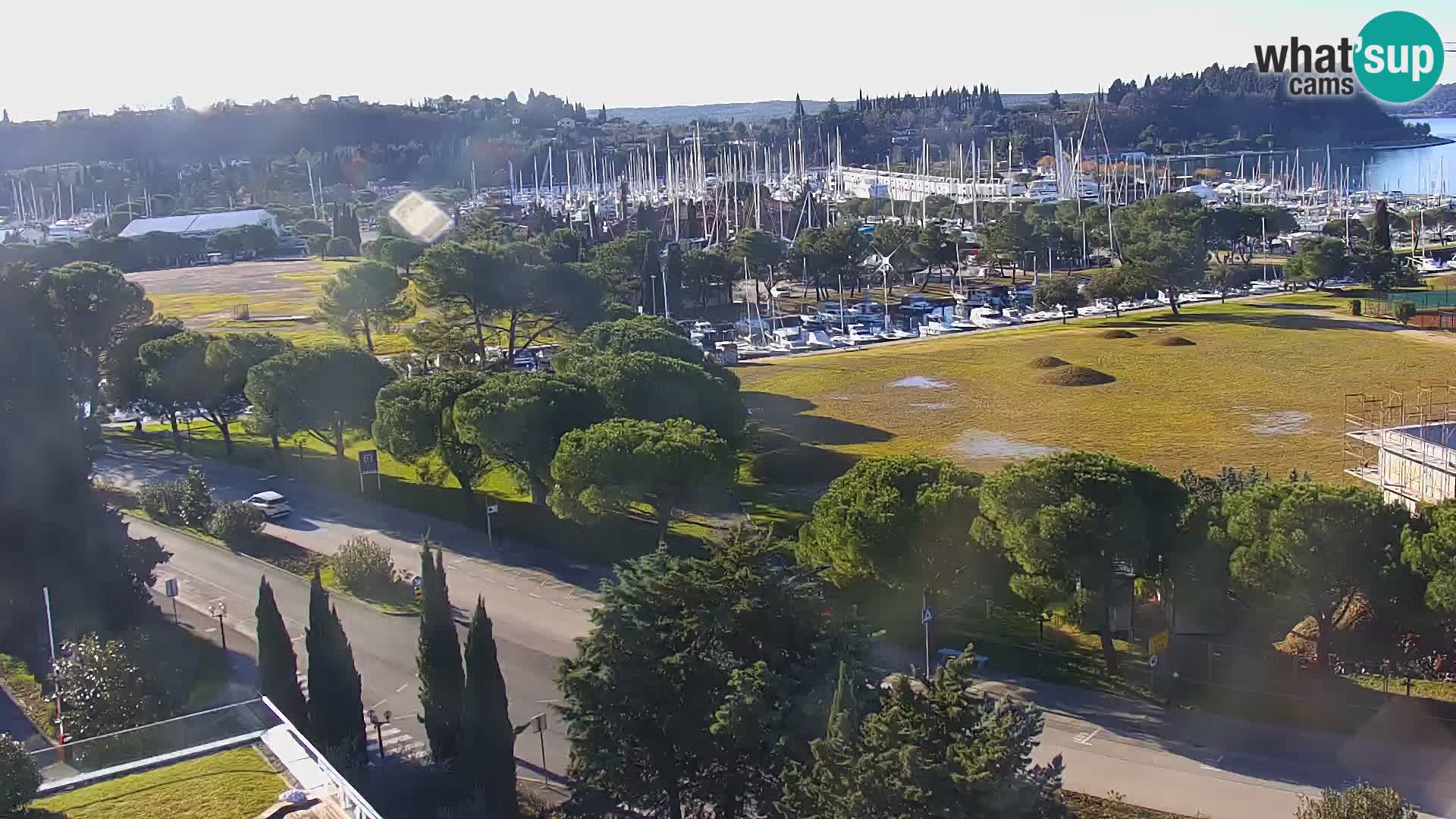 Portorož Webcam – Blick auf den Yachthafen und die Tennisplätze