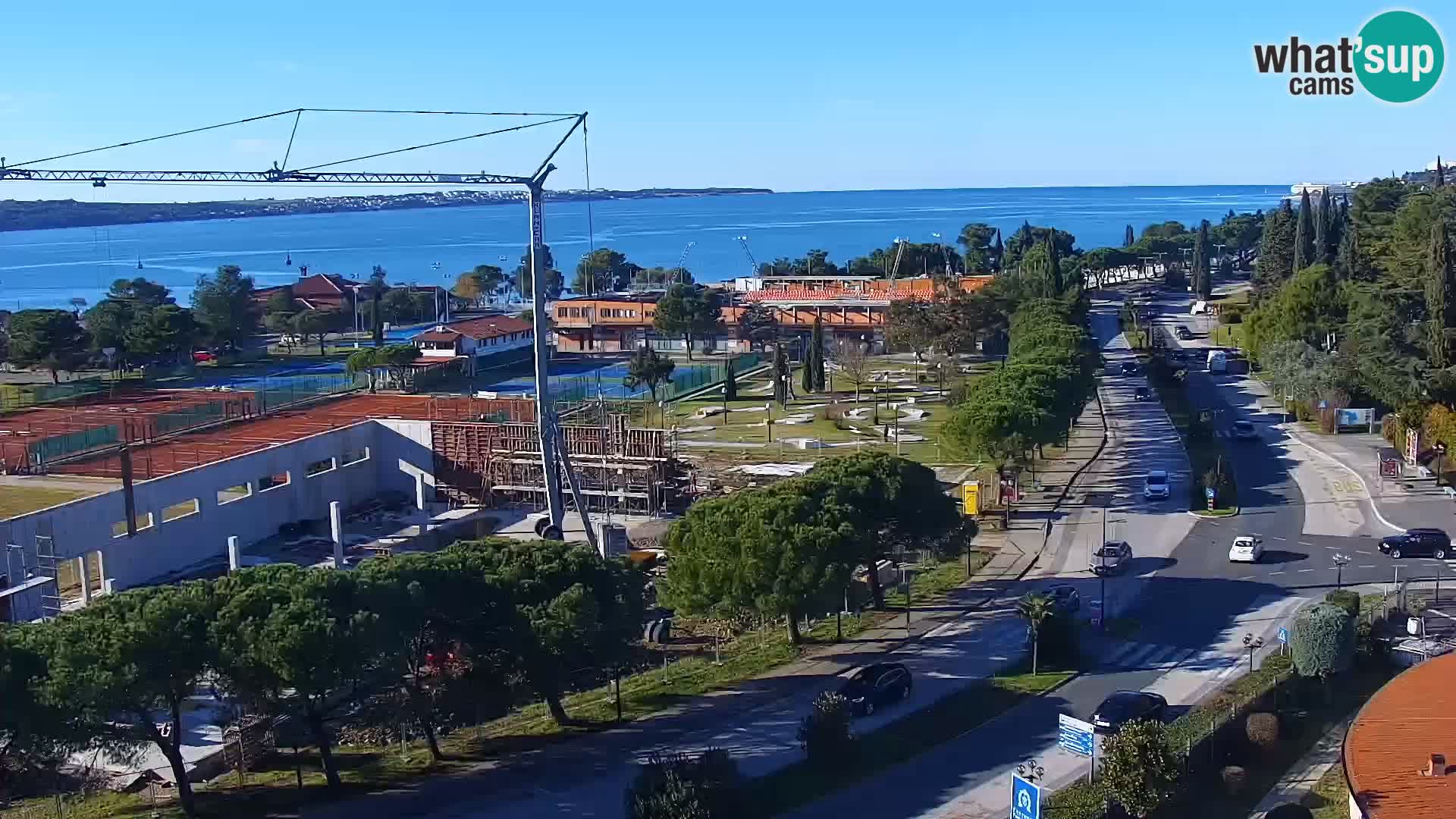 Portorož spletna kamera – pogled na marino in teniška igrišča