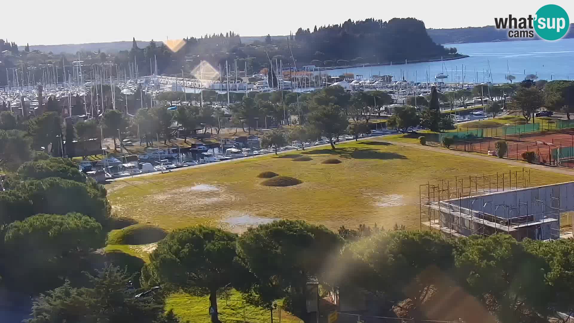 Portorož Webcam – Blick auf den Yachthafen und die Tennisplätze