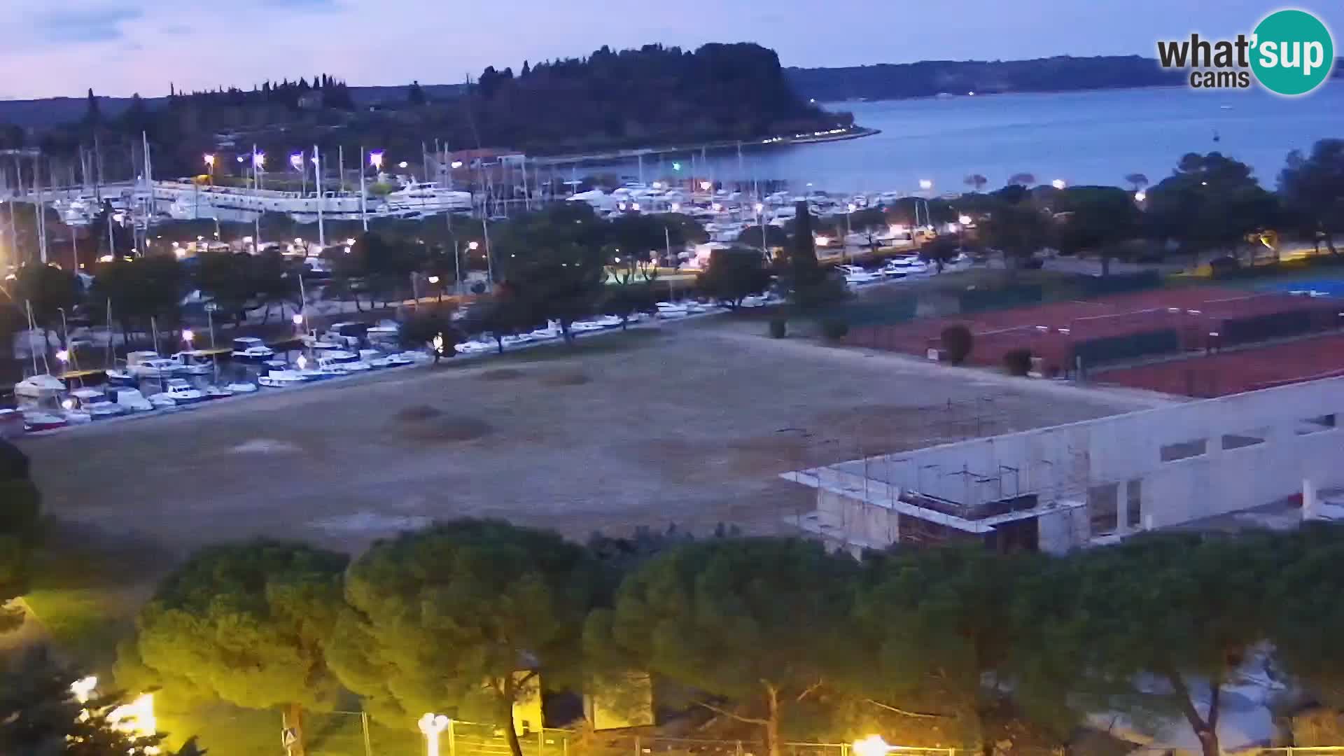 Portorož Webcam – Blick auf den Yachthafen und die Tennisplätze