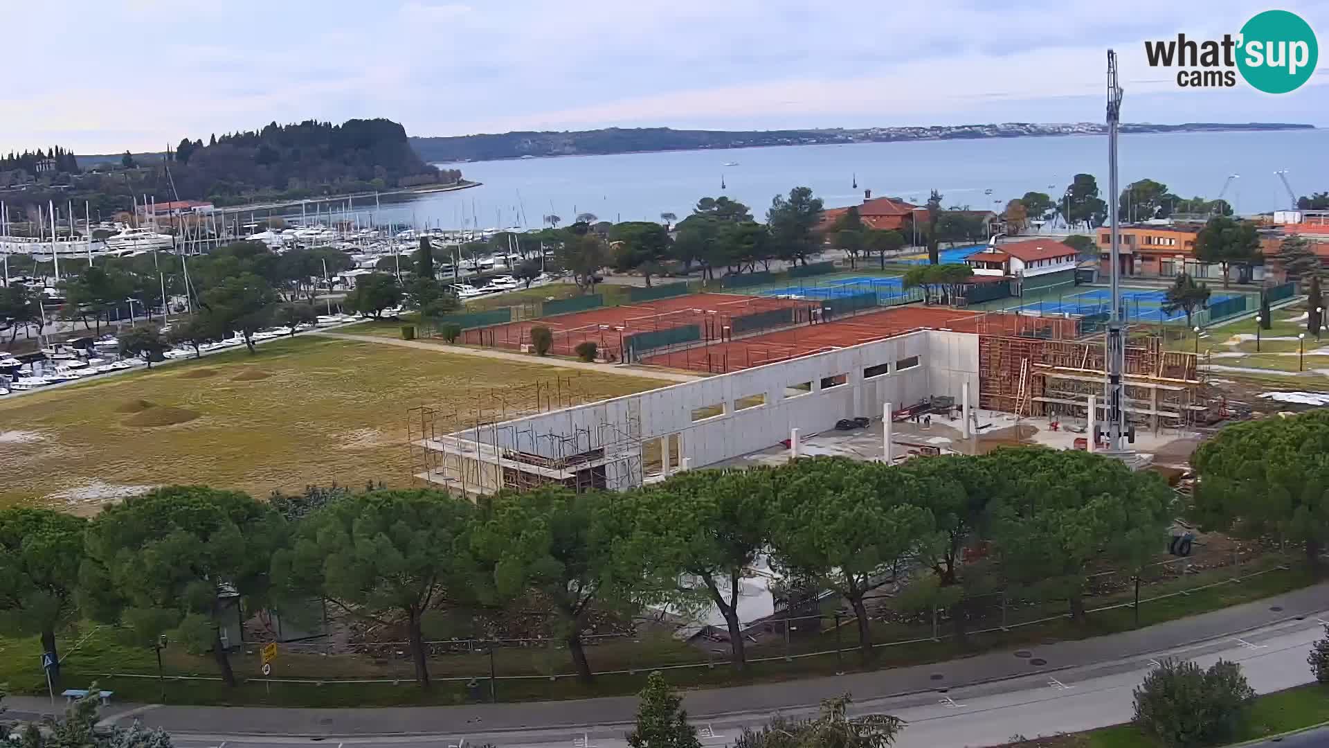 Portorož Live Webcam – view of the marina and tennis courts