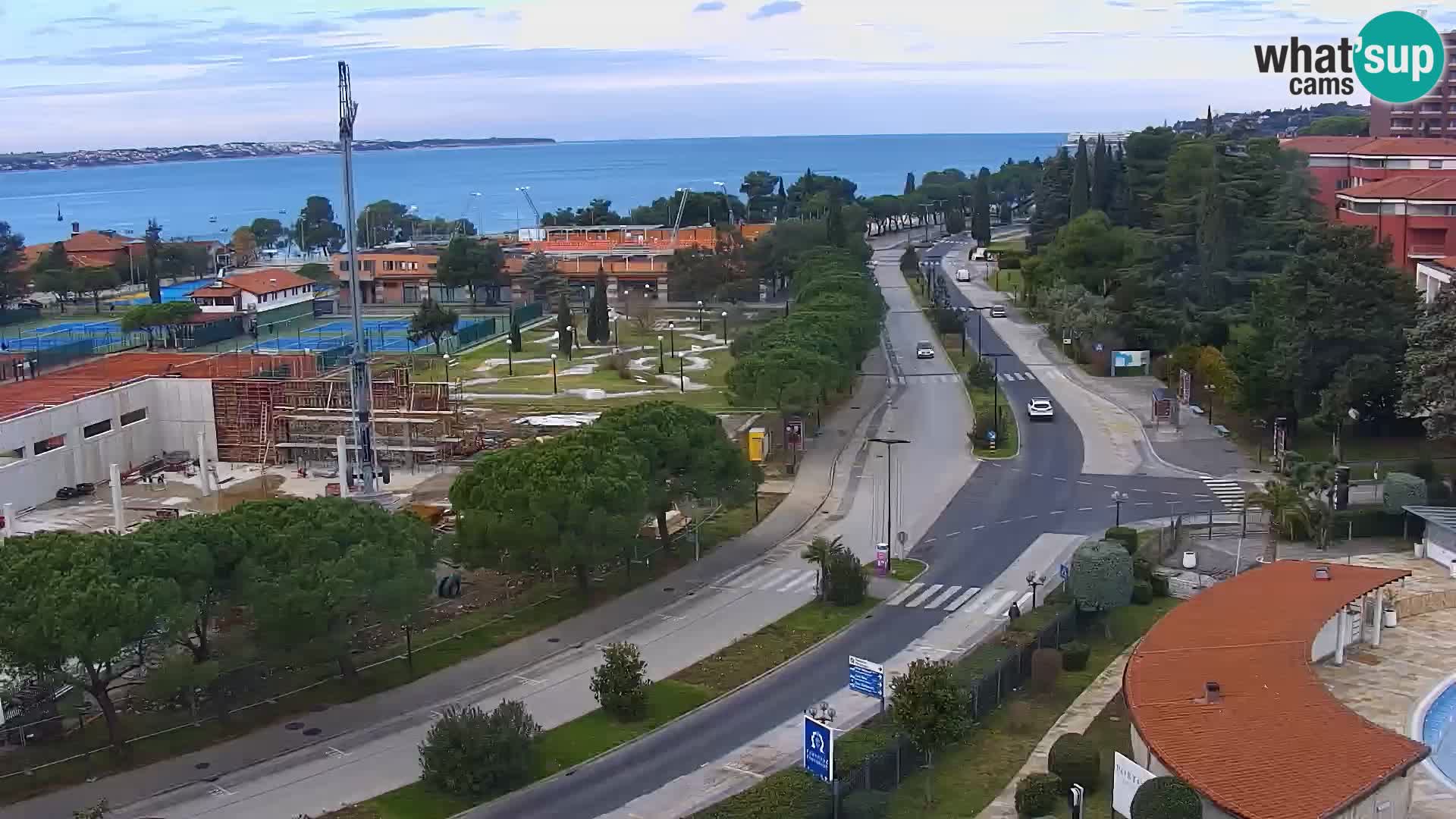 Portorož Webcam – Blick auf den Yachthafen und die Tennisplätze