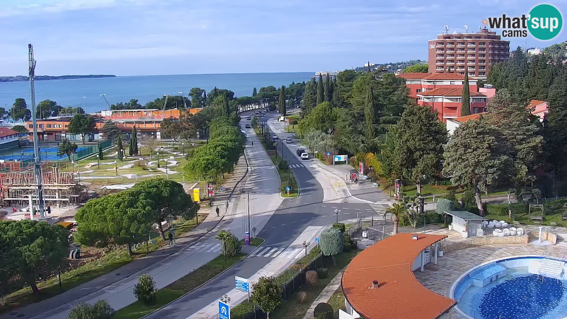 Portorož Webcam – Blick auf den Yachthafen und die Tennisplätze