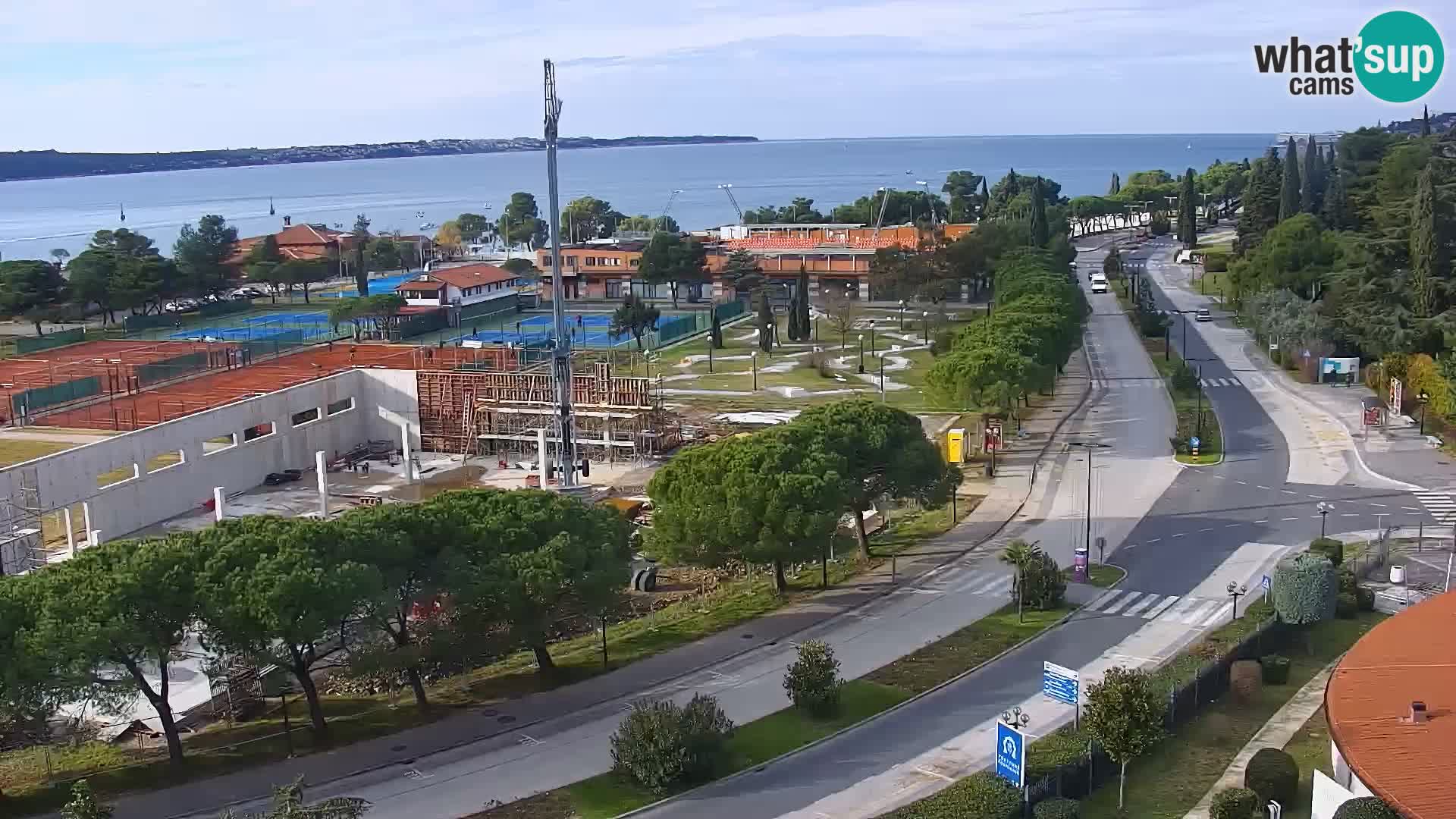 Portorose Live Webcam – vista sulla marina e i campi da tennis