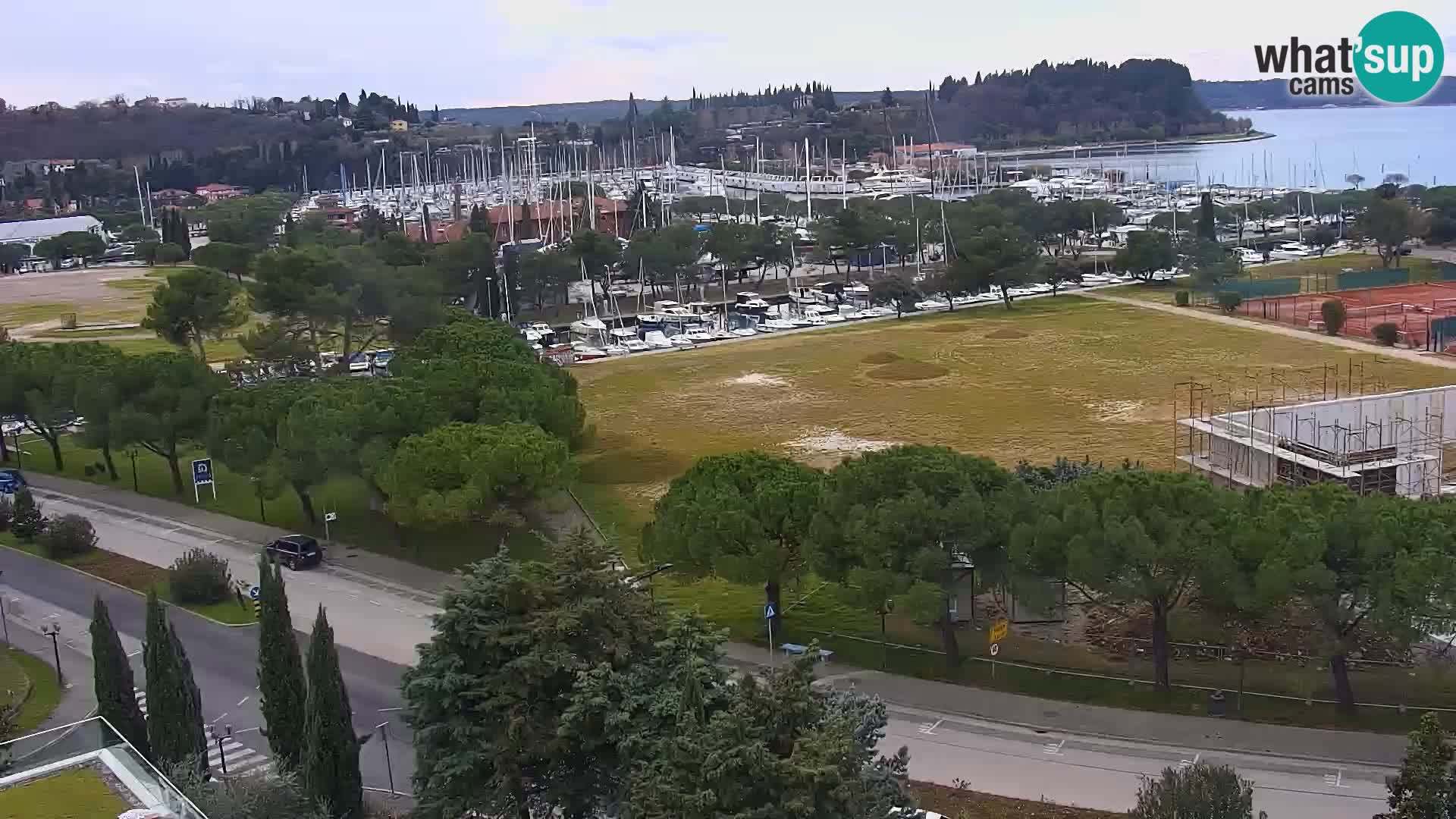 Portorož Live Webcam – view of the marina and tennis courts