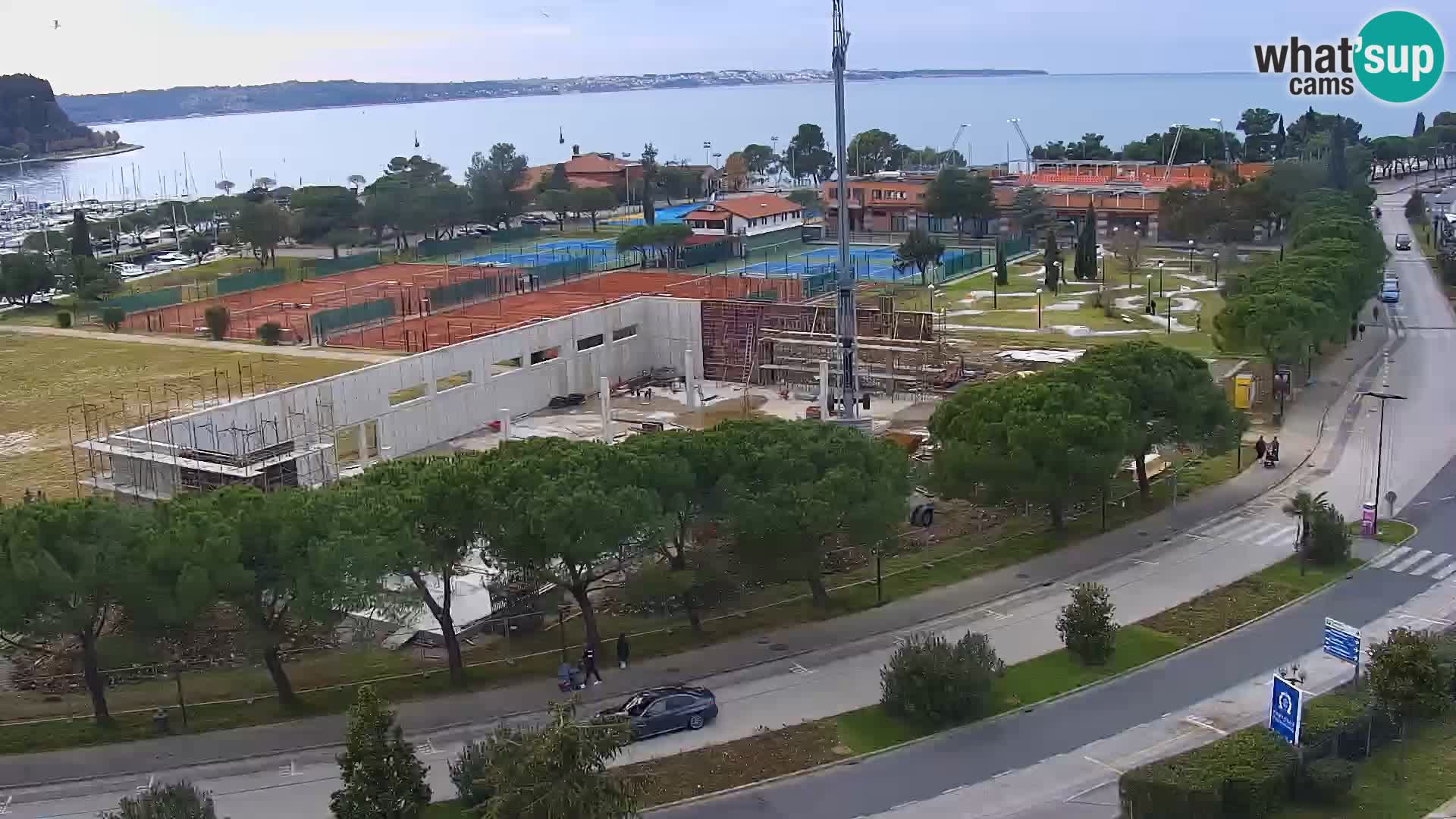 Portorož Webcam – Blick auf den Yachthafen und die Tennisplätze