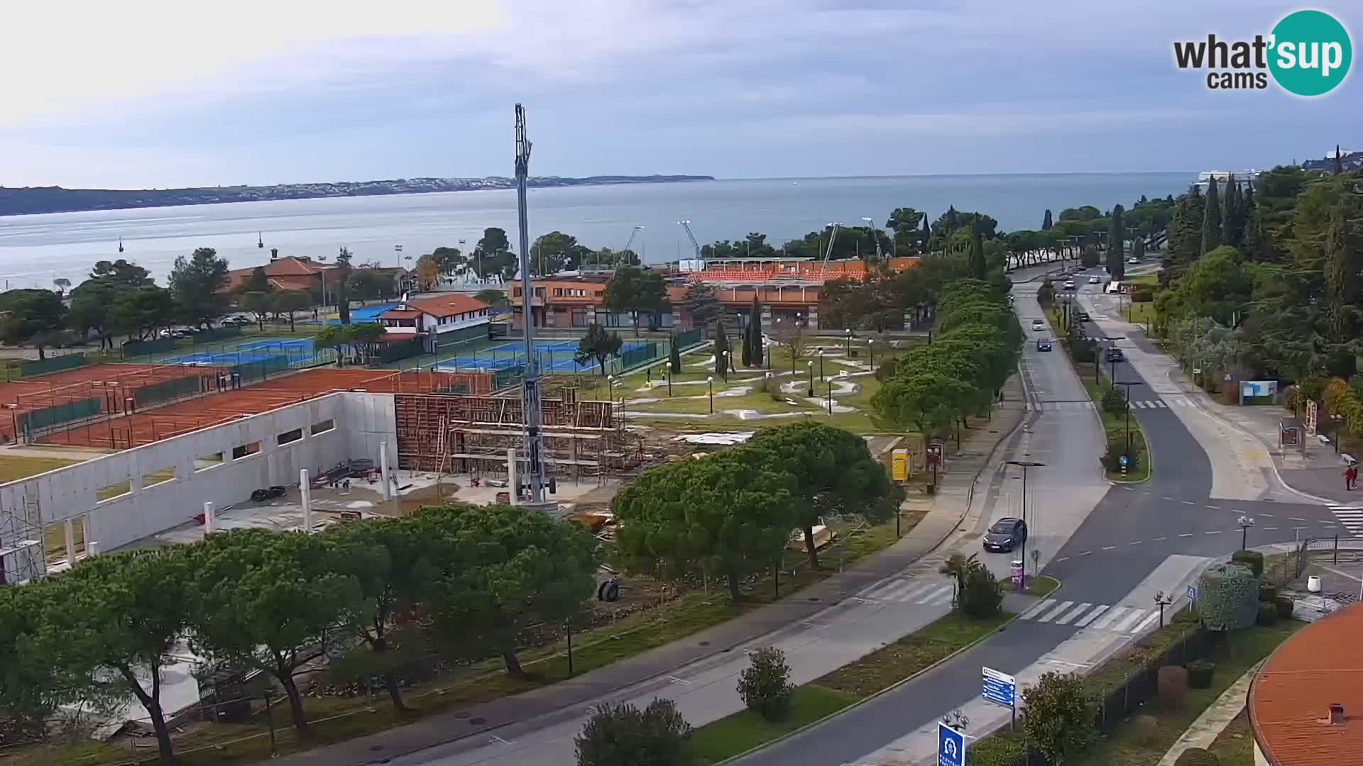 Portorož Live Webcam – view of the marina and tennis courts