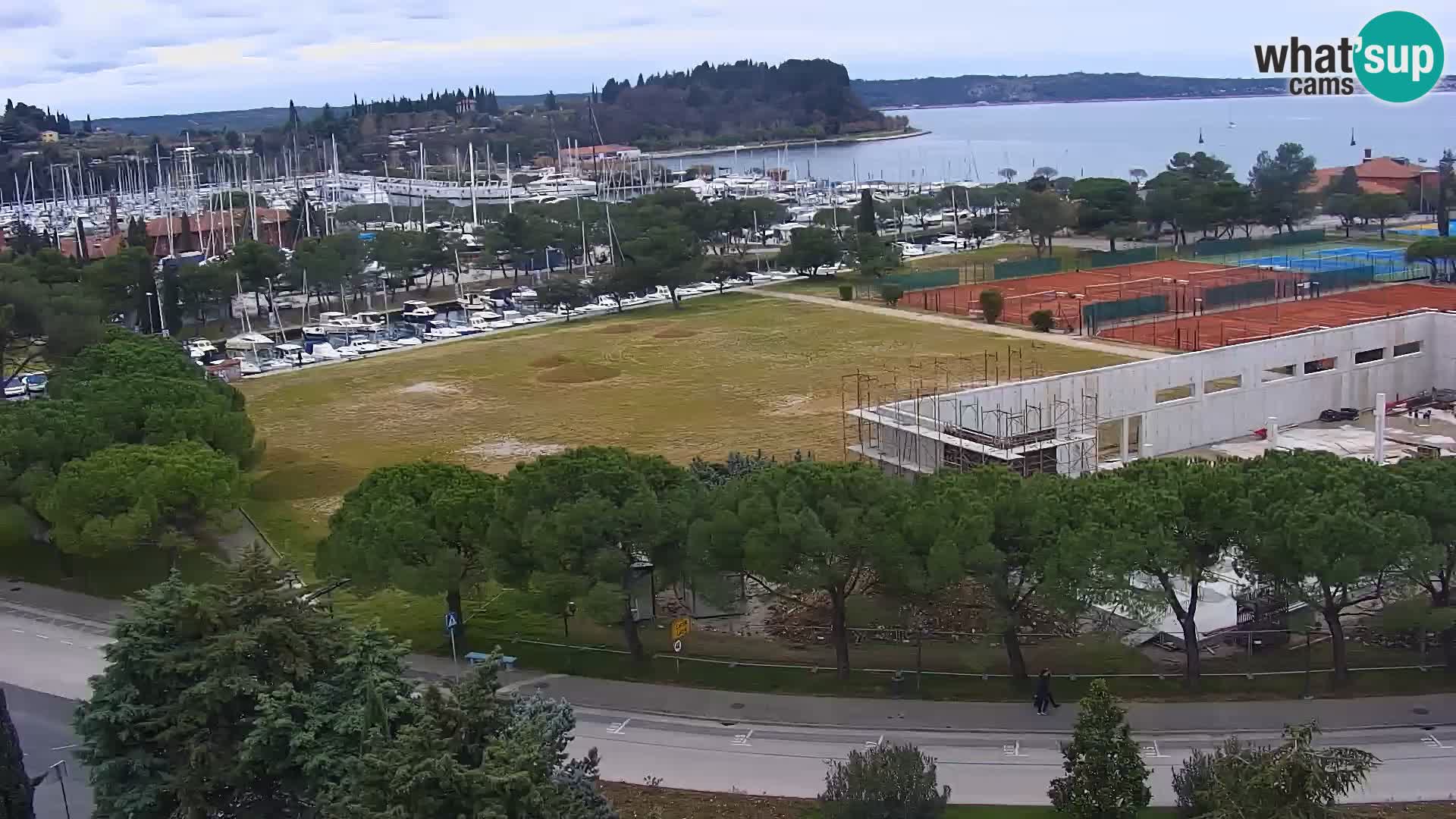 Portorož Live Webcam – view of the marina and tennis courts