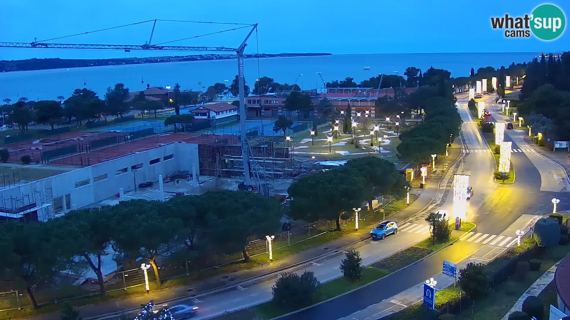 Portorož Webcam – Blick auf den Yachthafen und die Tennisplätze