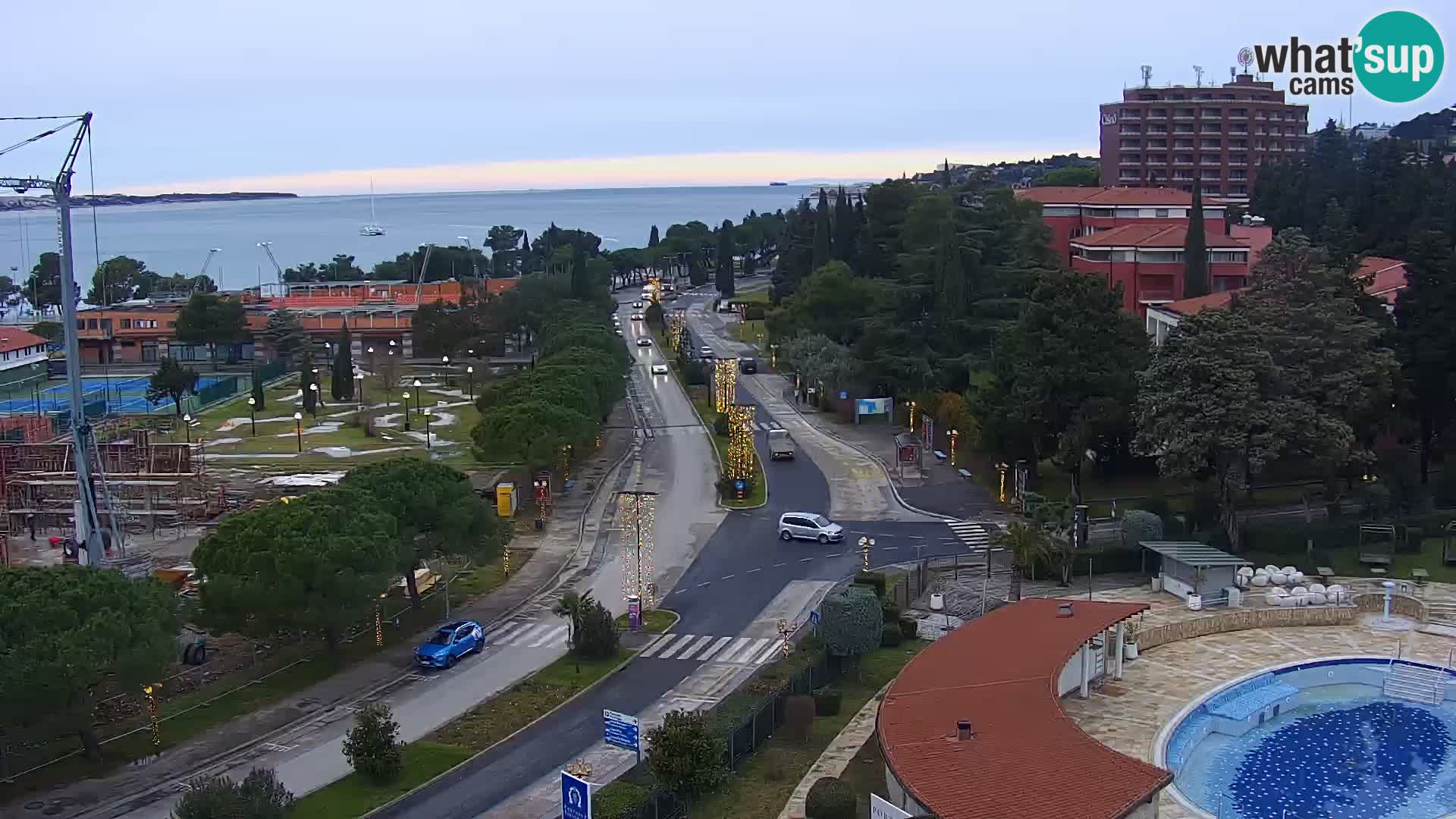 Portorož Live Webcam – view of the marina and tennis courts